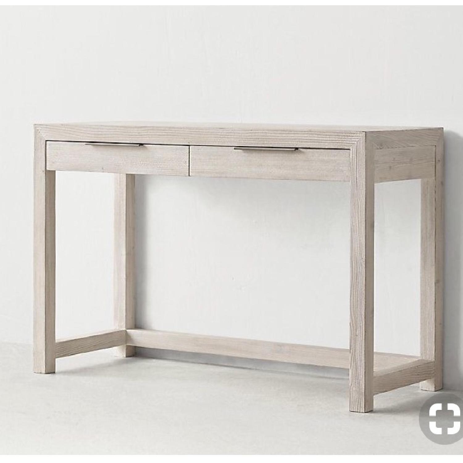 Restoration Hardware Laguna White Wood Desk AptDeco