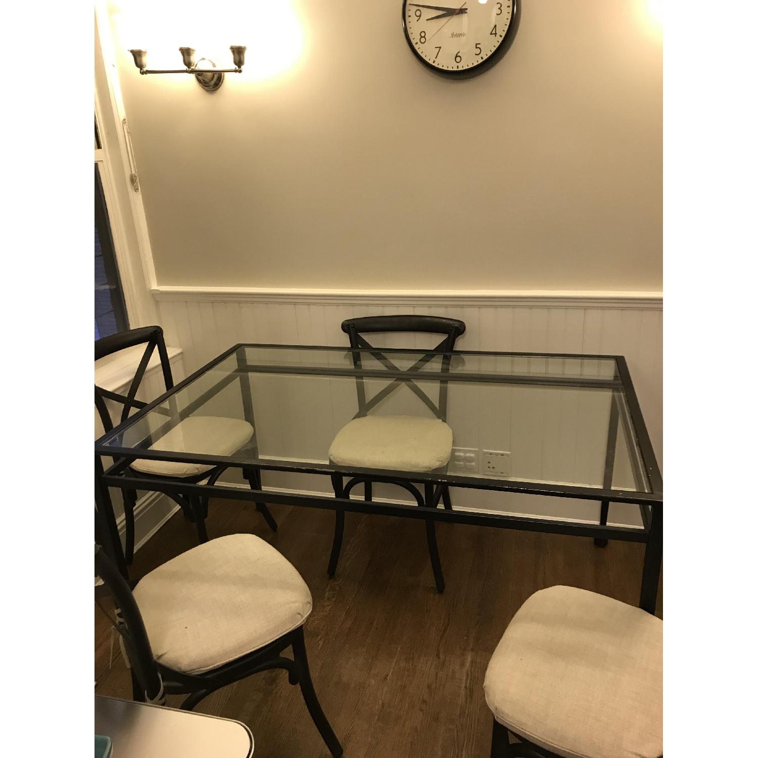 Pottery Barn Tanner Iron & Glass Dining Table - image-2