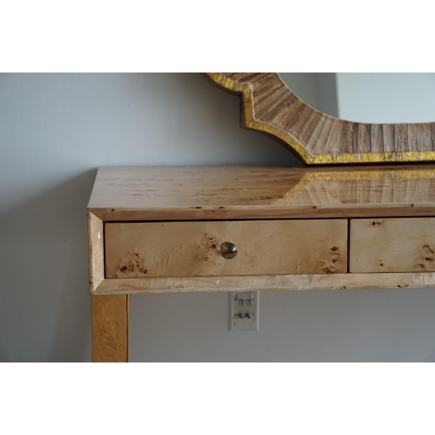 Worlds Away Patton Burl Wood w/ Brass Desk - image-1