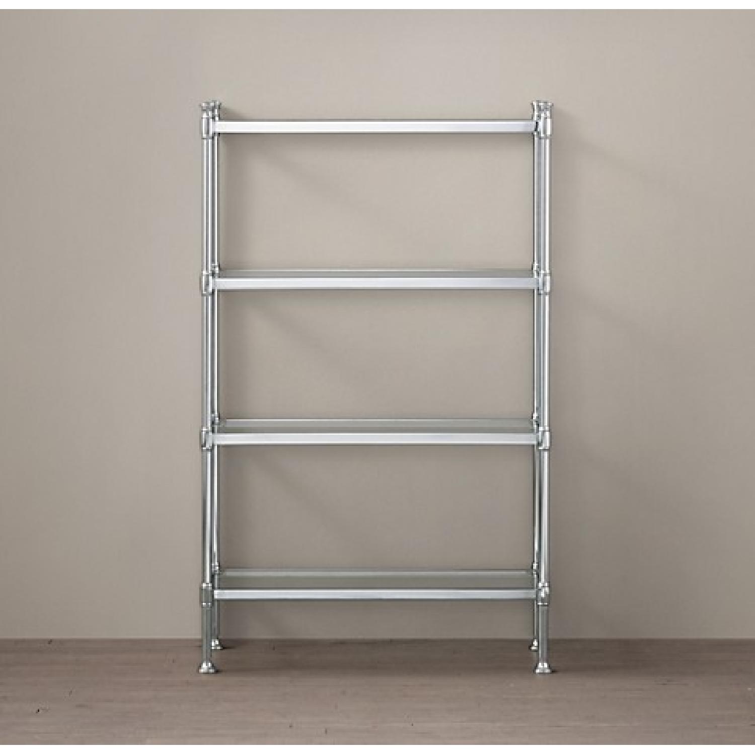 Restoration Hardware Newbury Etagere Chrome & Glass Shelving - image-4