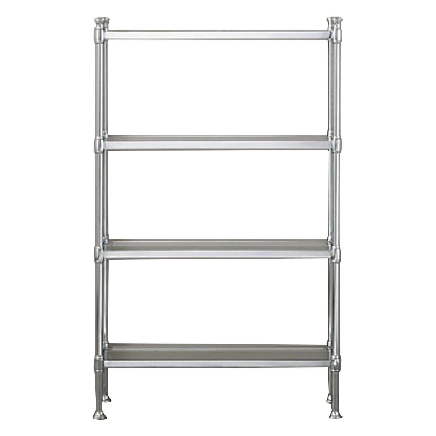 Restoration Hardware Newbury Etagere Chrome & Glass Shelving - image-0