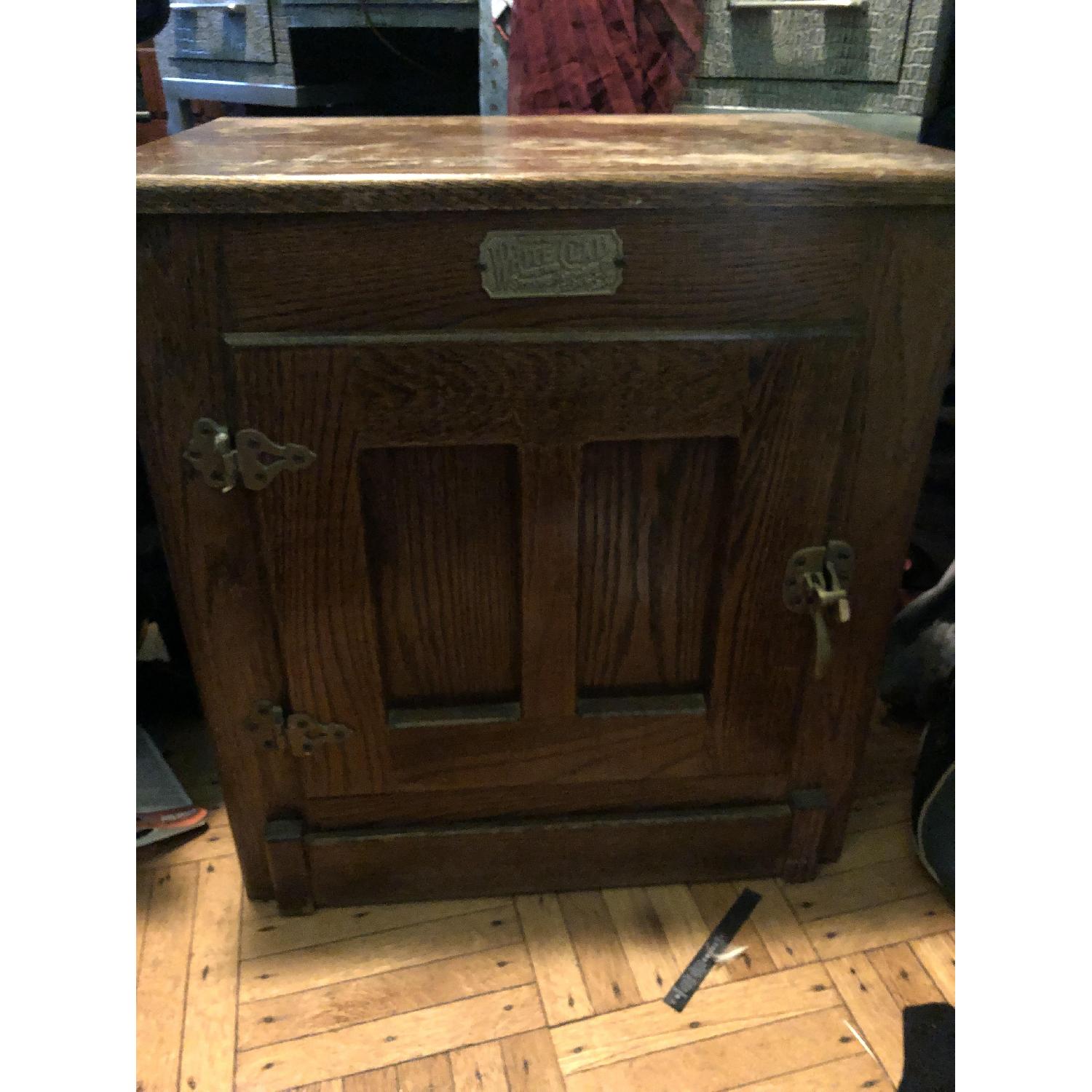Vintage White Clad Icebox Chest - image-1