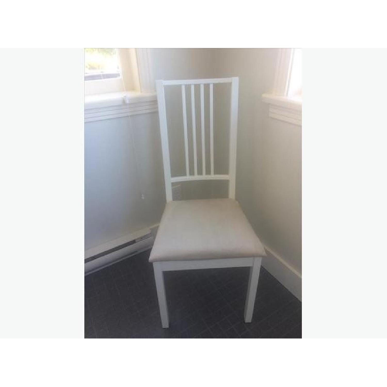 Ikea White Wooden Dining Chairs - AptDeco