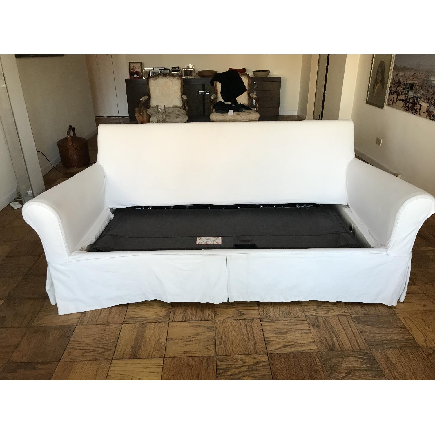 Crate & Barrel Slipcovered Queen Sleeper Sofa - image-2