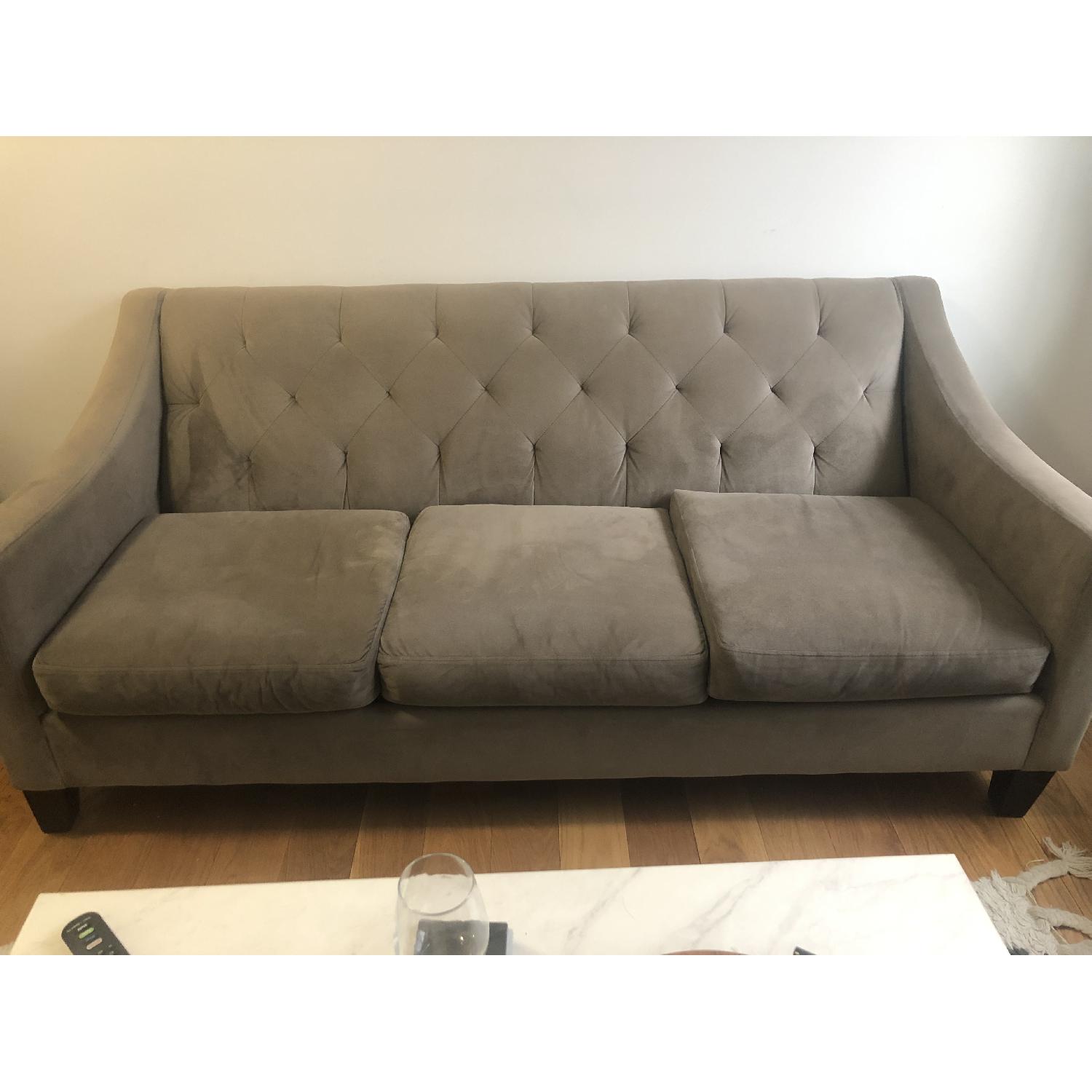 Macy's Chloe Grey Tufted Sofa - image-3