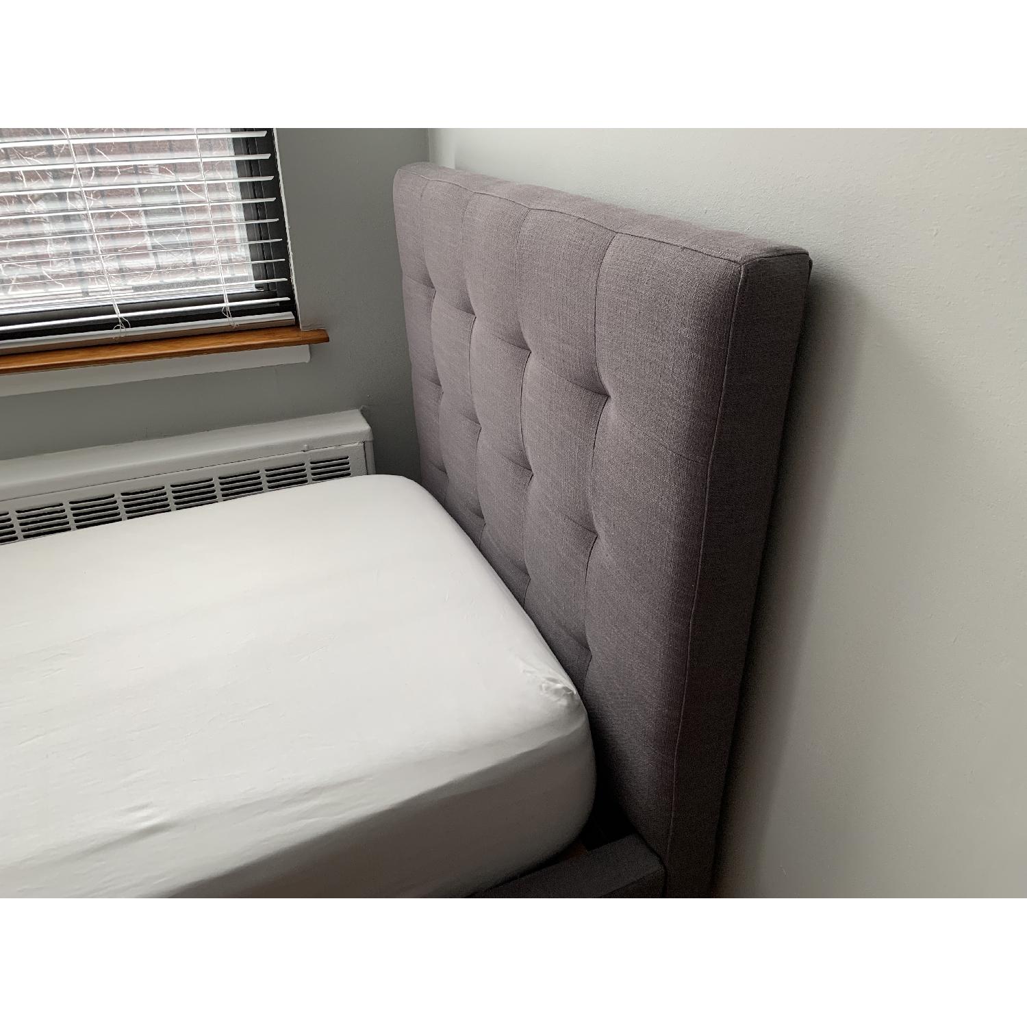 West Elm GridTufted Upholstered Tapered Leg Bed AptDeco