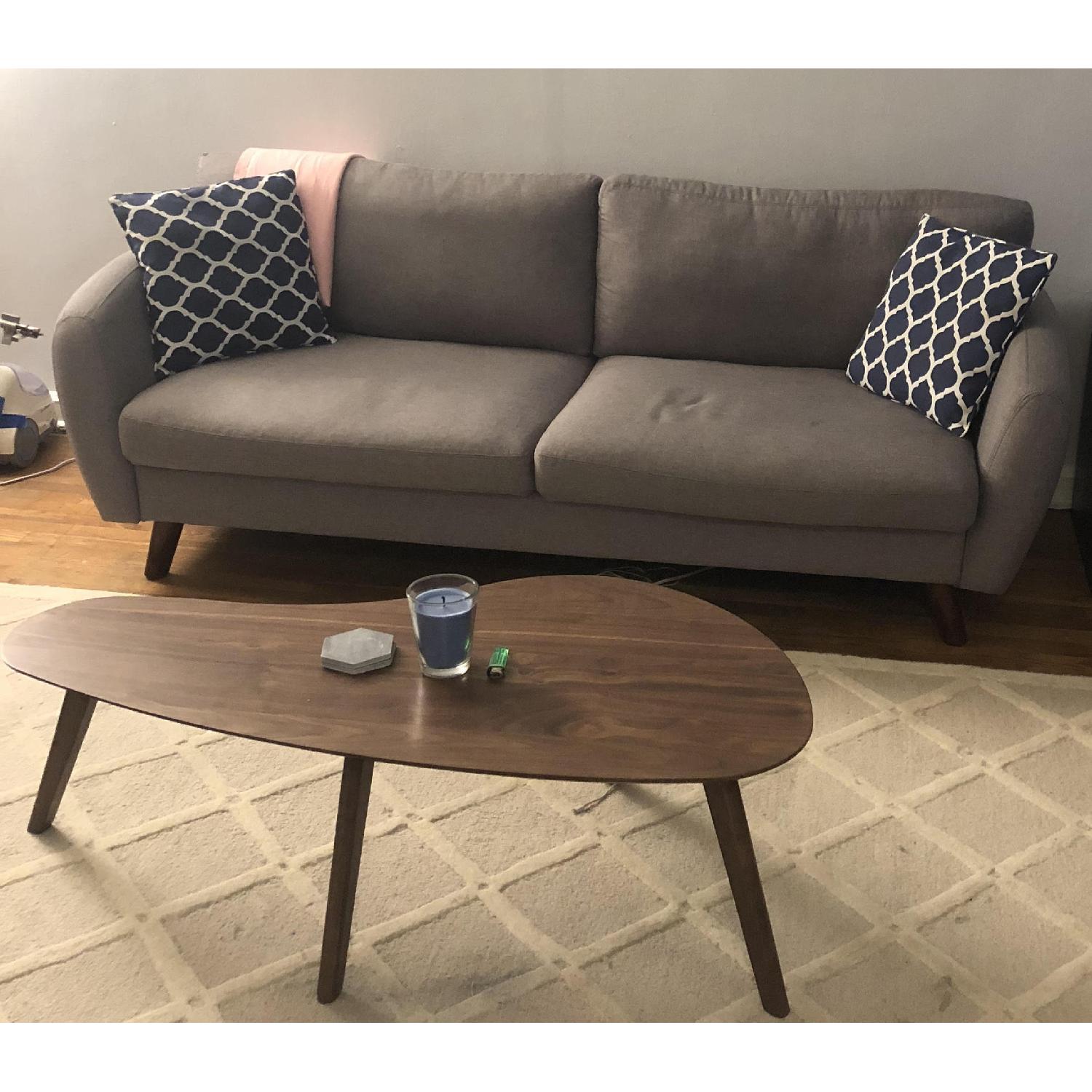 Grey Linen Sofa - image-1