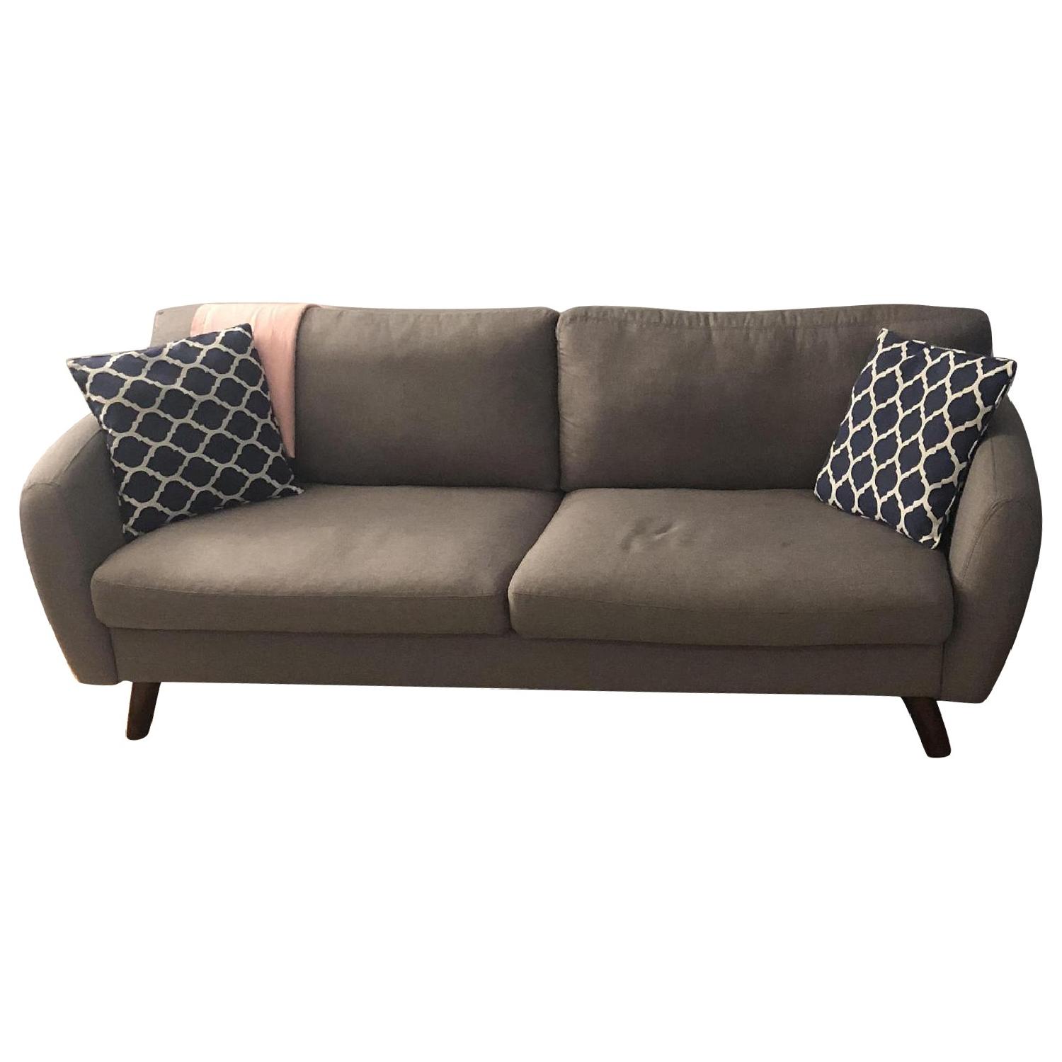 Grey Linen Sofa - image-0