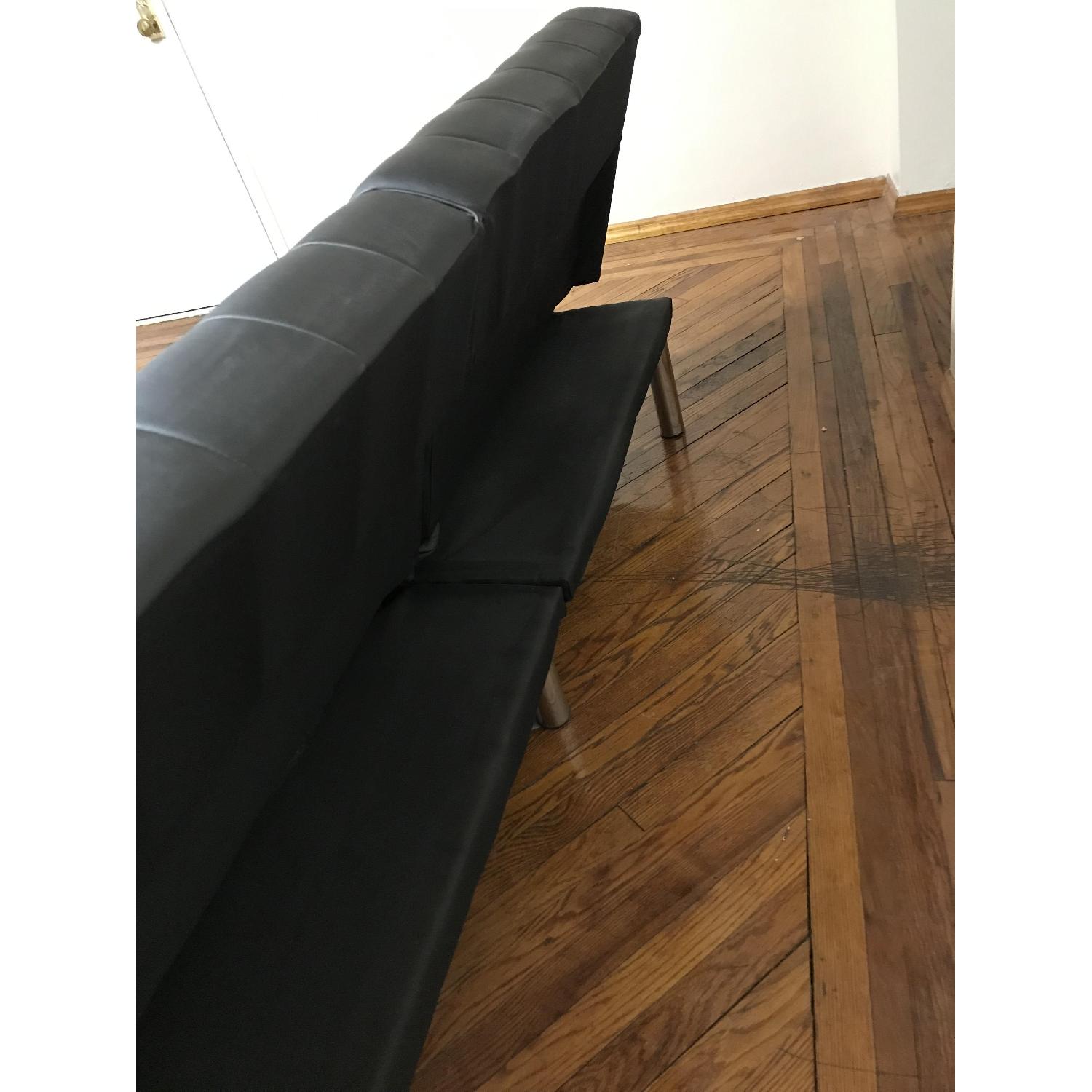 DHP Emily Black Faux Leather Convertible Futon - image-5