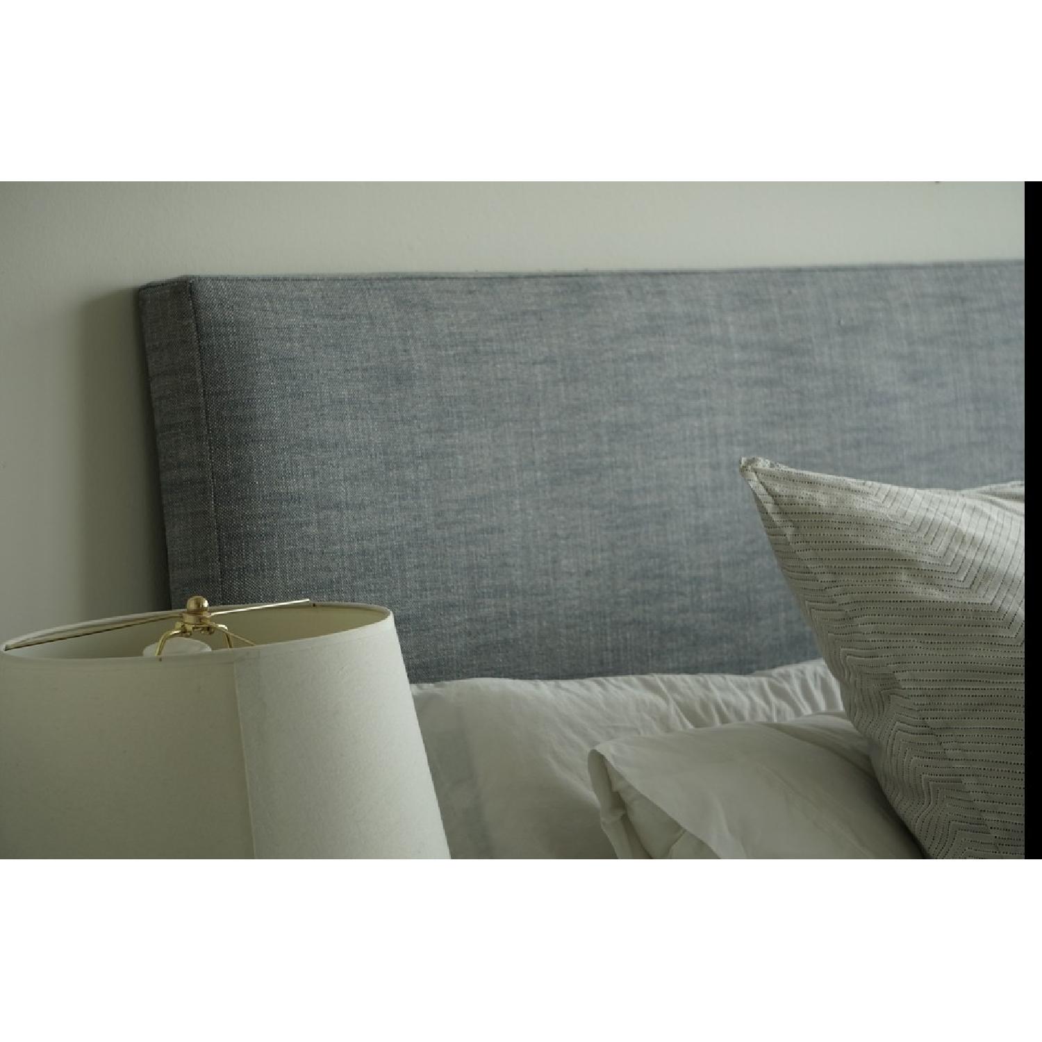 West Elm Simple Upholstered Headboard in Shelter Blue - AptDeco