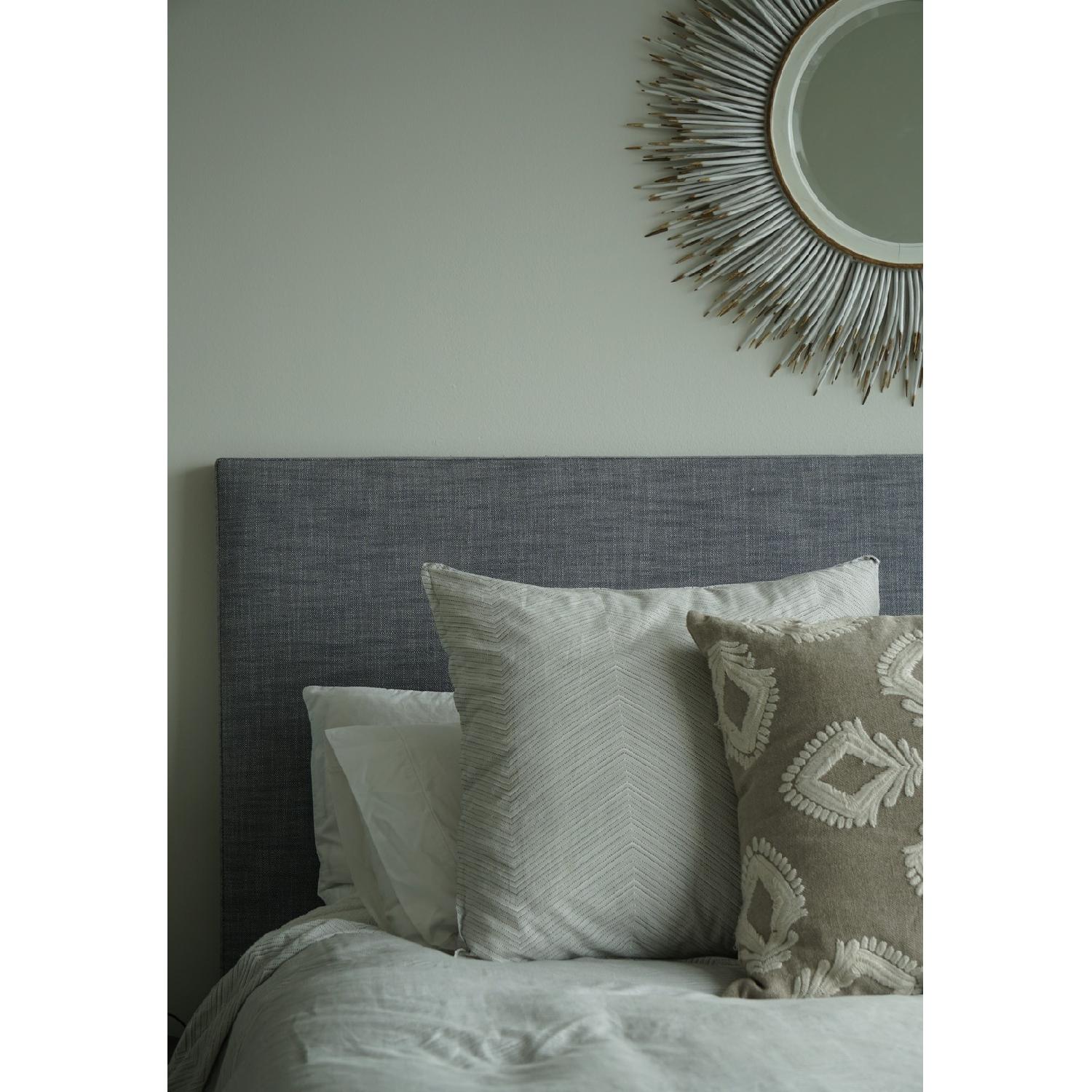 West Elm Simple Upholstered Headboard in Shelter Blue - AptDeco