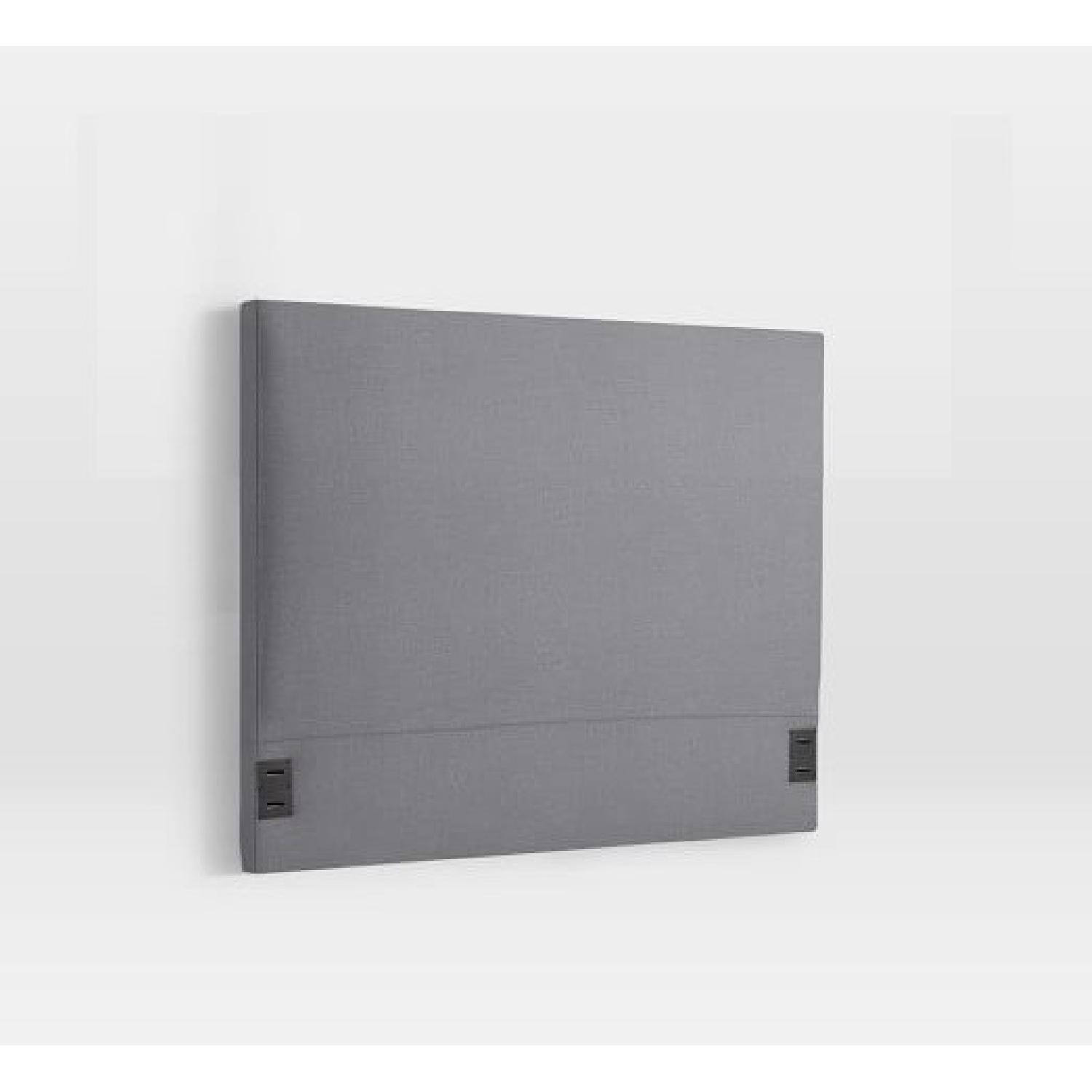 West Elm Simple Upholstered Headboard in Shelter Blue - AptDeco