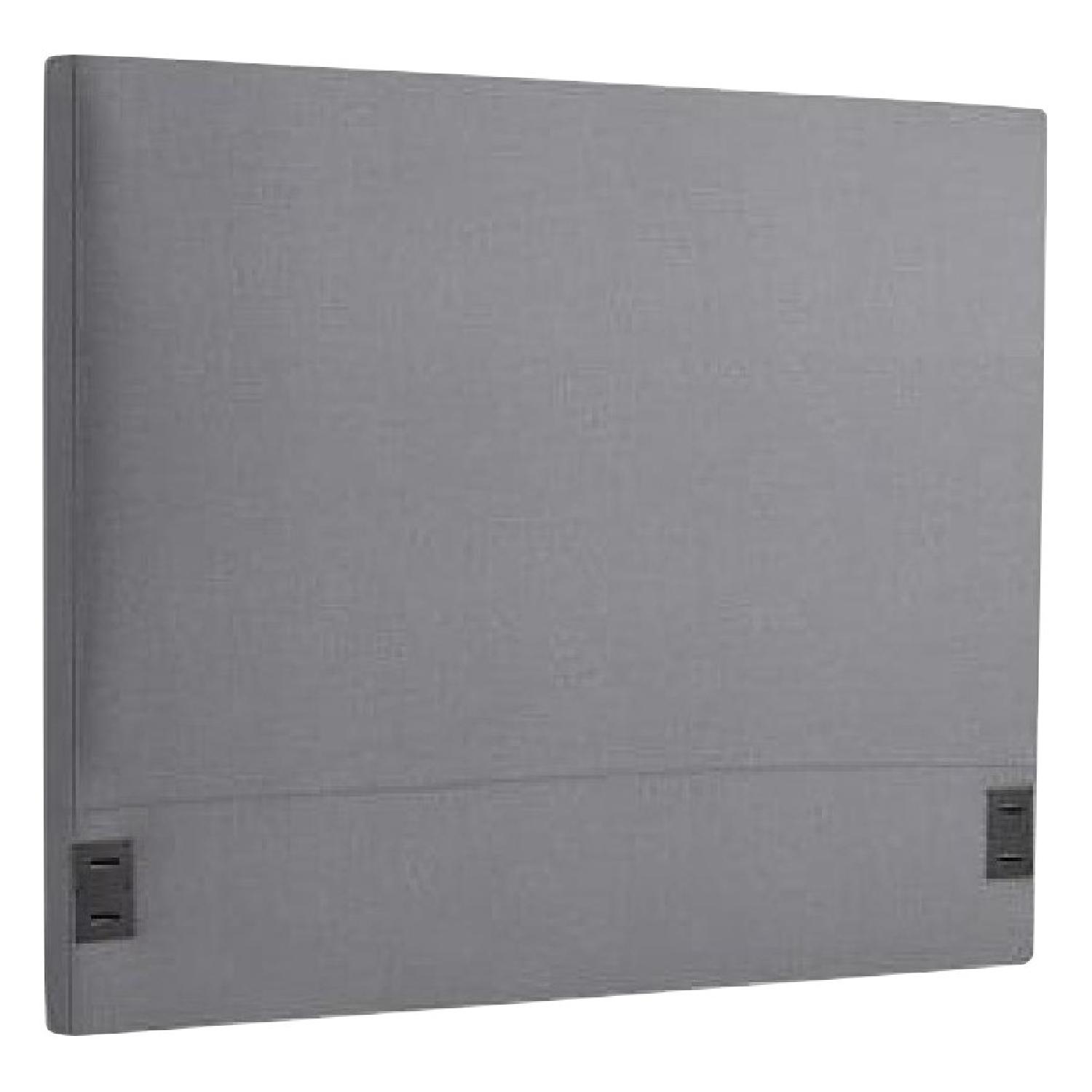West Elm Simple Upholstered Headboard in Shelter Blue - AptDeco