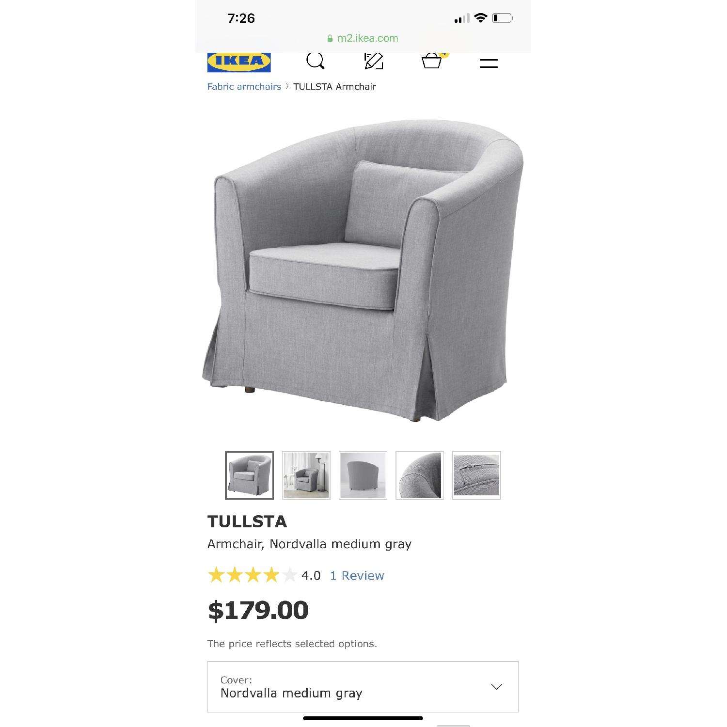 Ikea Tullsta Dark Grey Armchair - AptDeco
