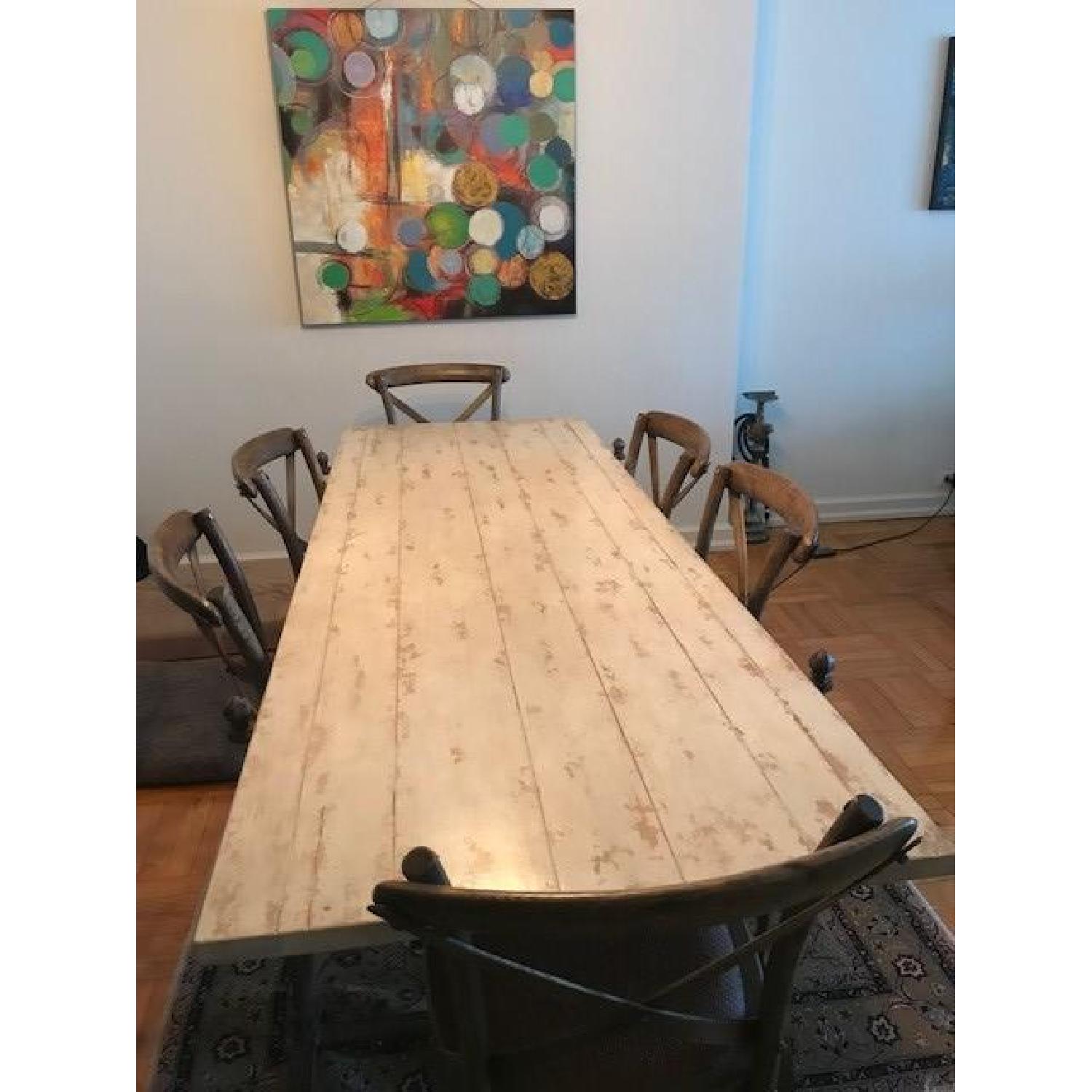 ABC Home Reclaimed Wood & Iron Dining Table w/ 6 Chairs AptDeco