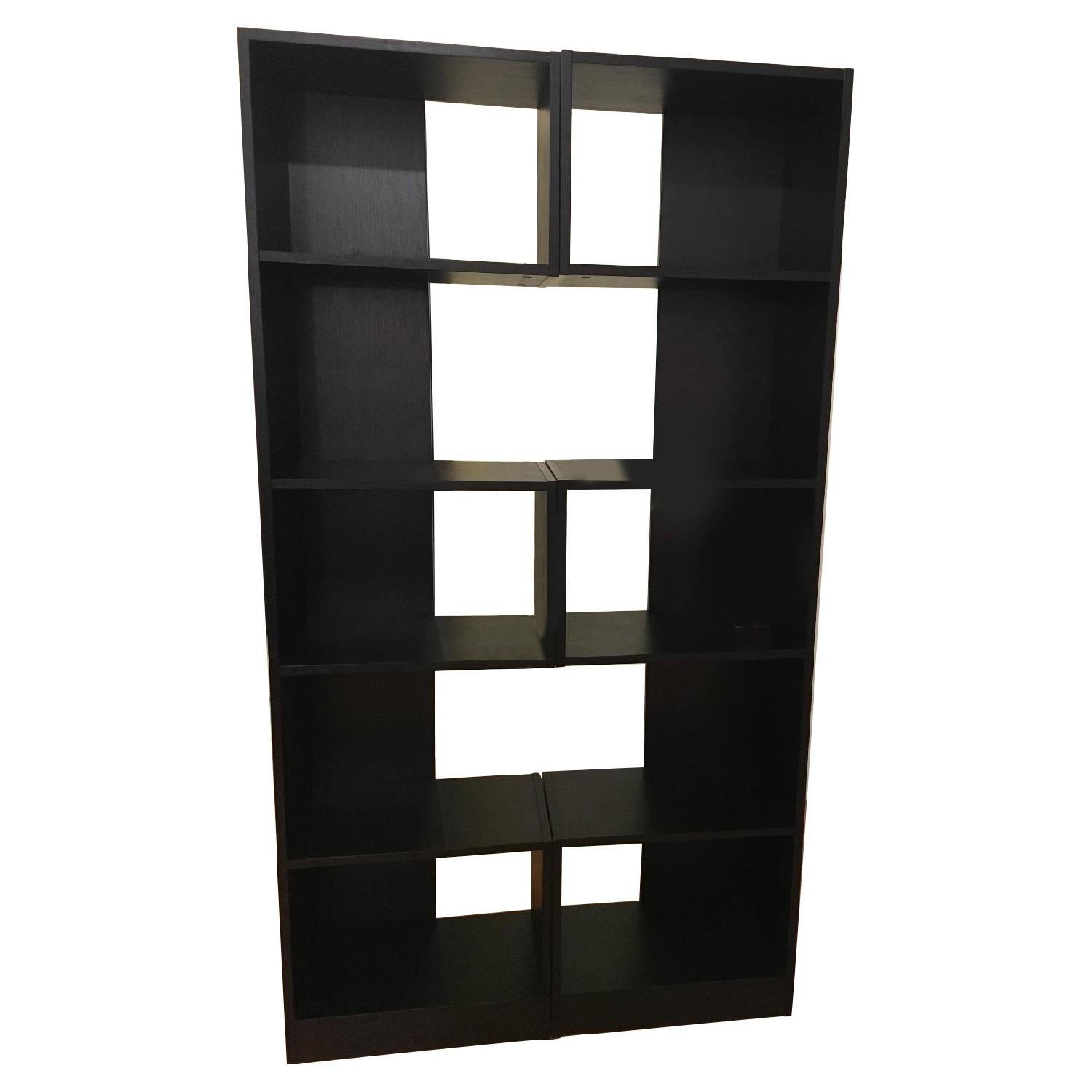 Black Wood Bookcases - image-0