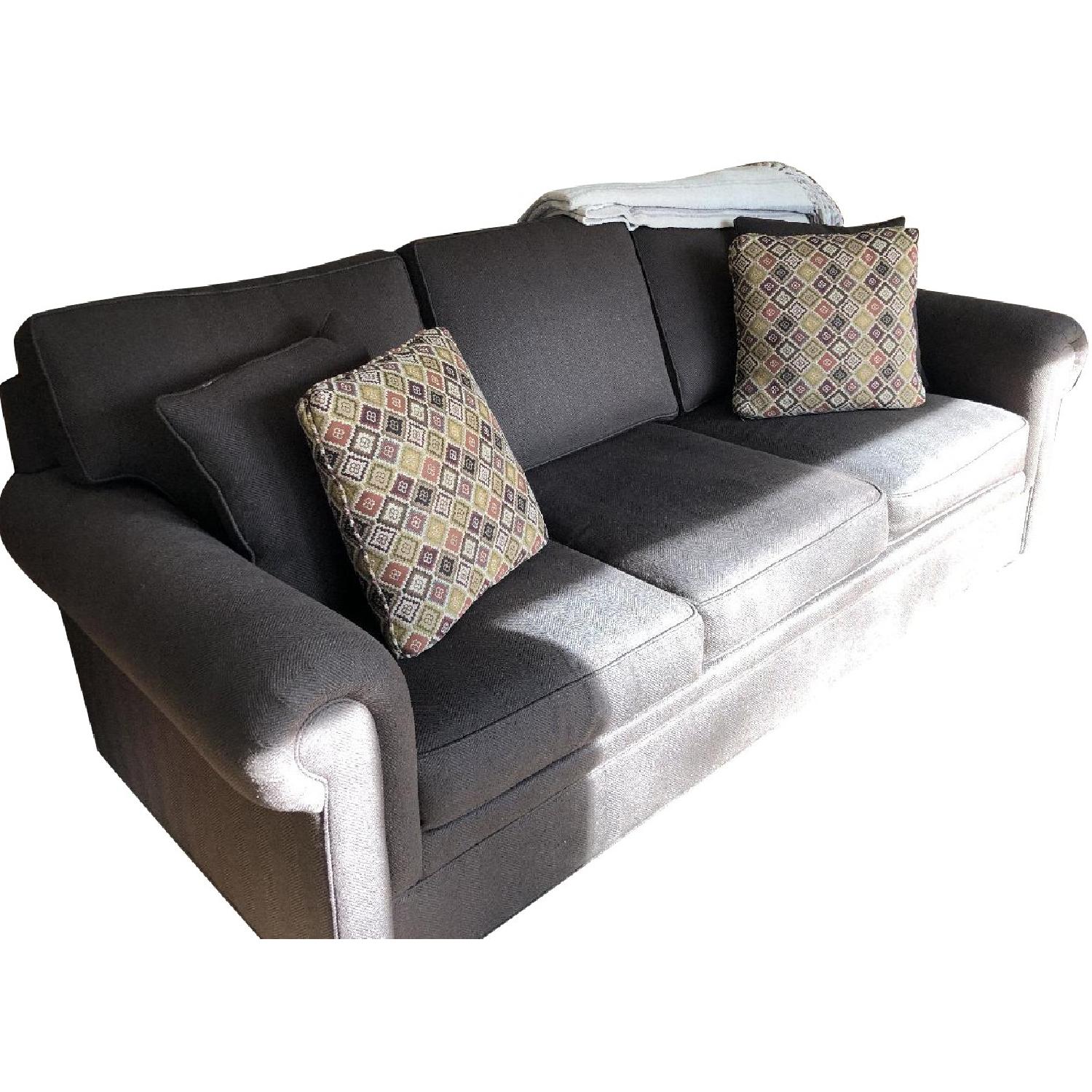 Ethan Allen Brown Chenille Sofa - image-0