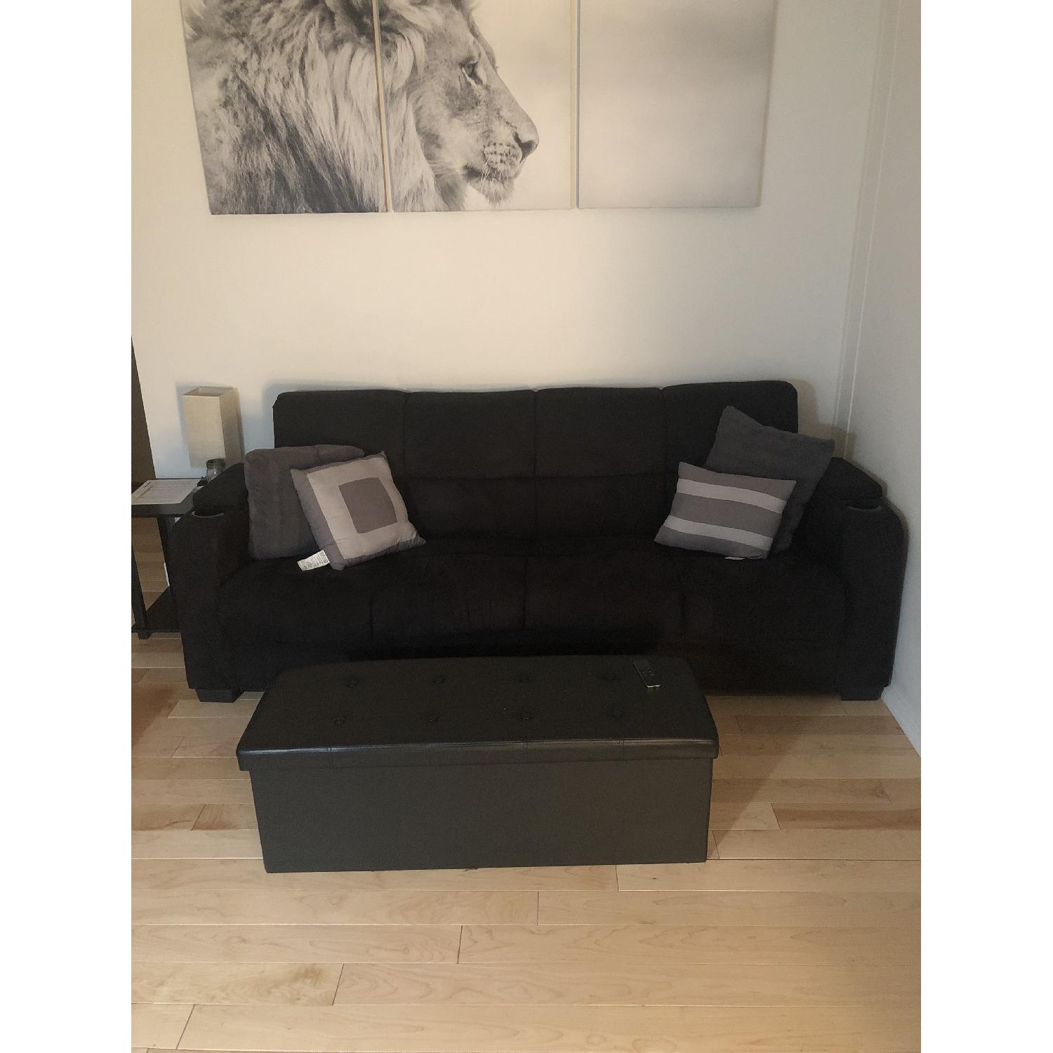 Mainstays Tyler Futon/Sleeper Sofa w/ Storage - image-1