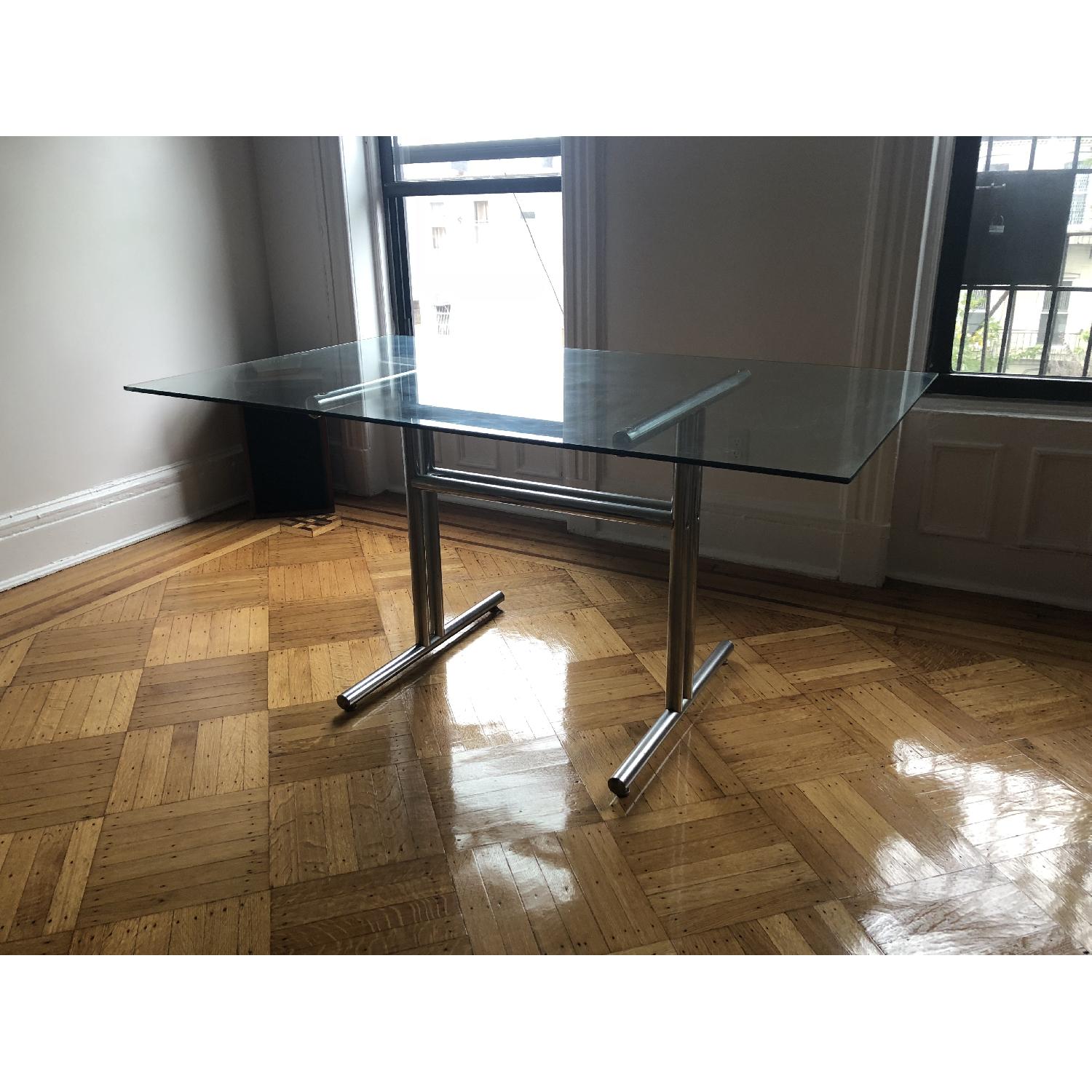 Jerry Johnson Mid Century Chrome Glass Dining Table Aptdeco