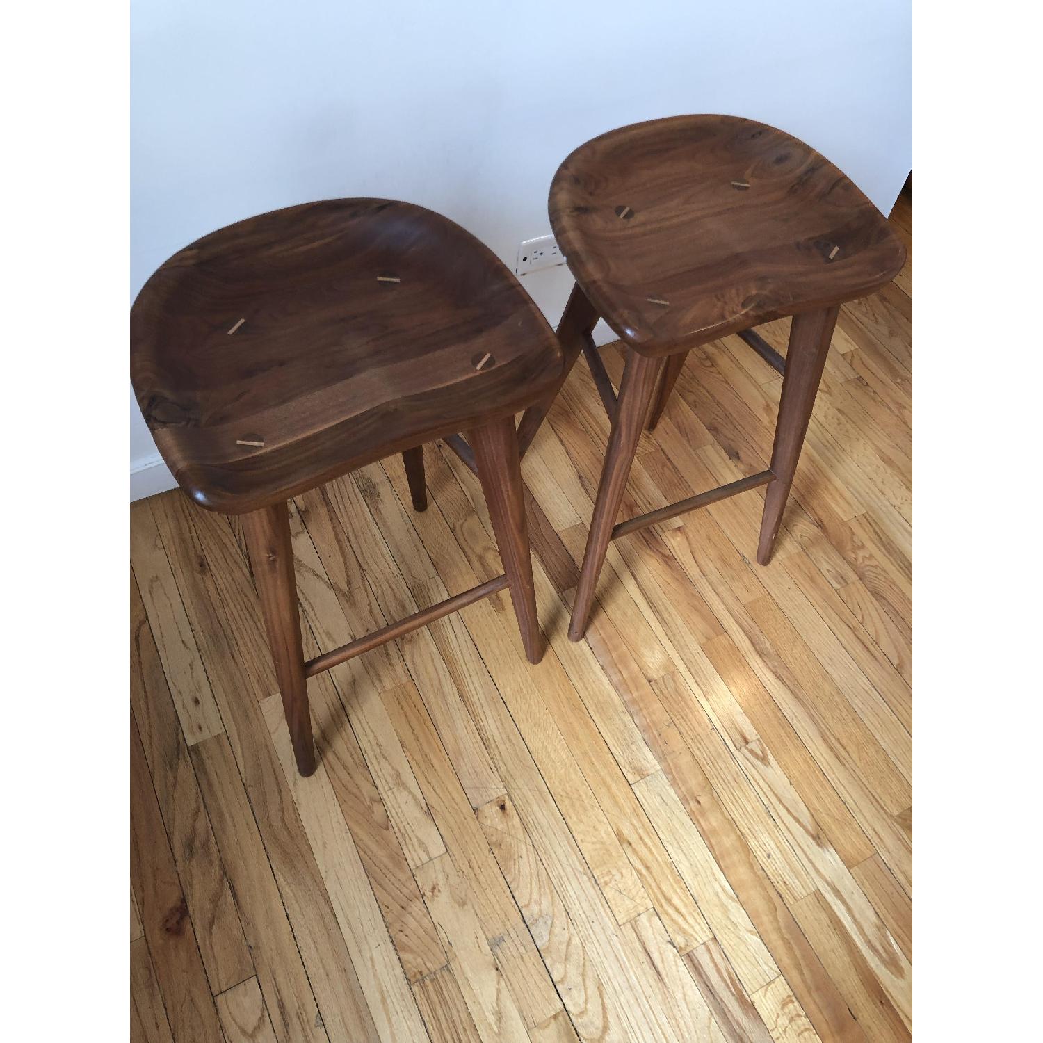 Organic Modernism Taburet-B Walnut Counter Stools - image-1