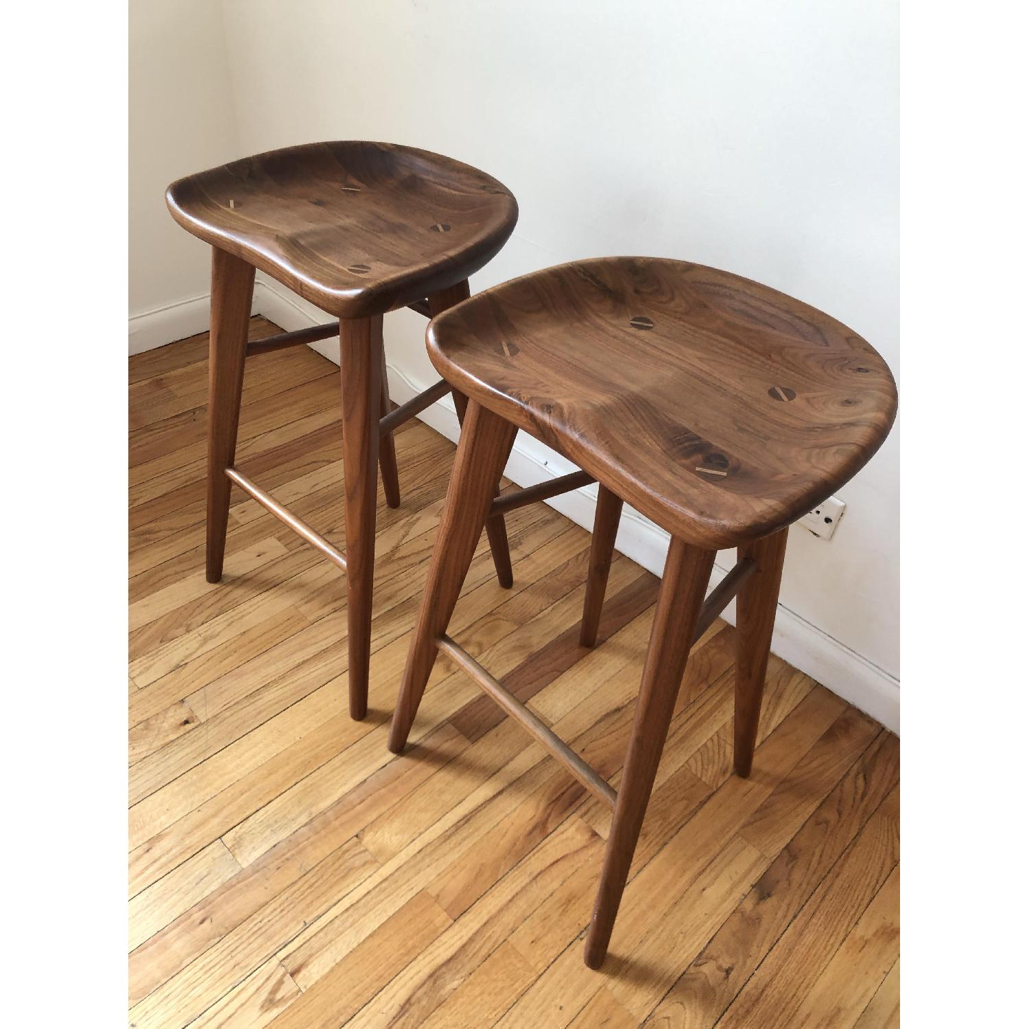 Organic Modernism Taburet-B Walnut Counter Stools - image-3