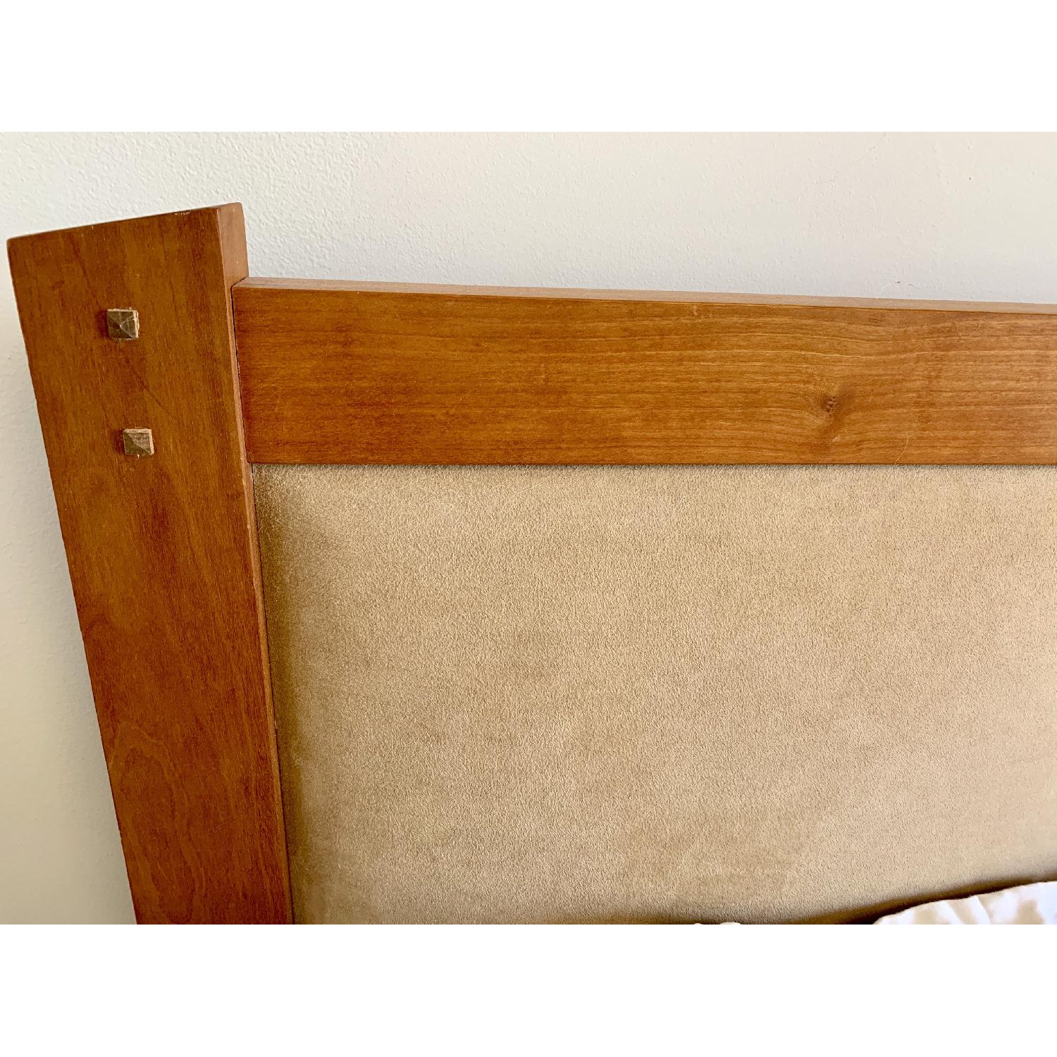 Scott Jordan Cherry Platform Bed w/ Upholstered Headboard - image-2