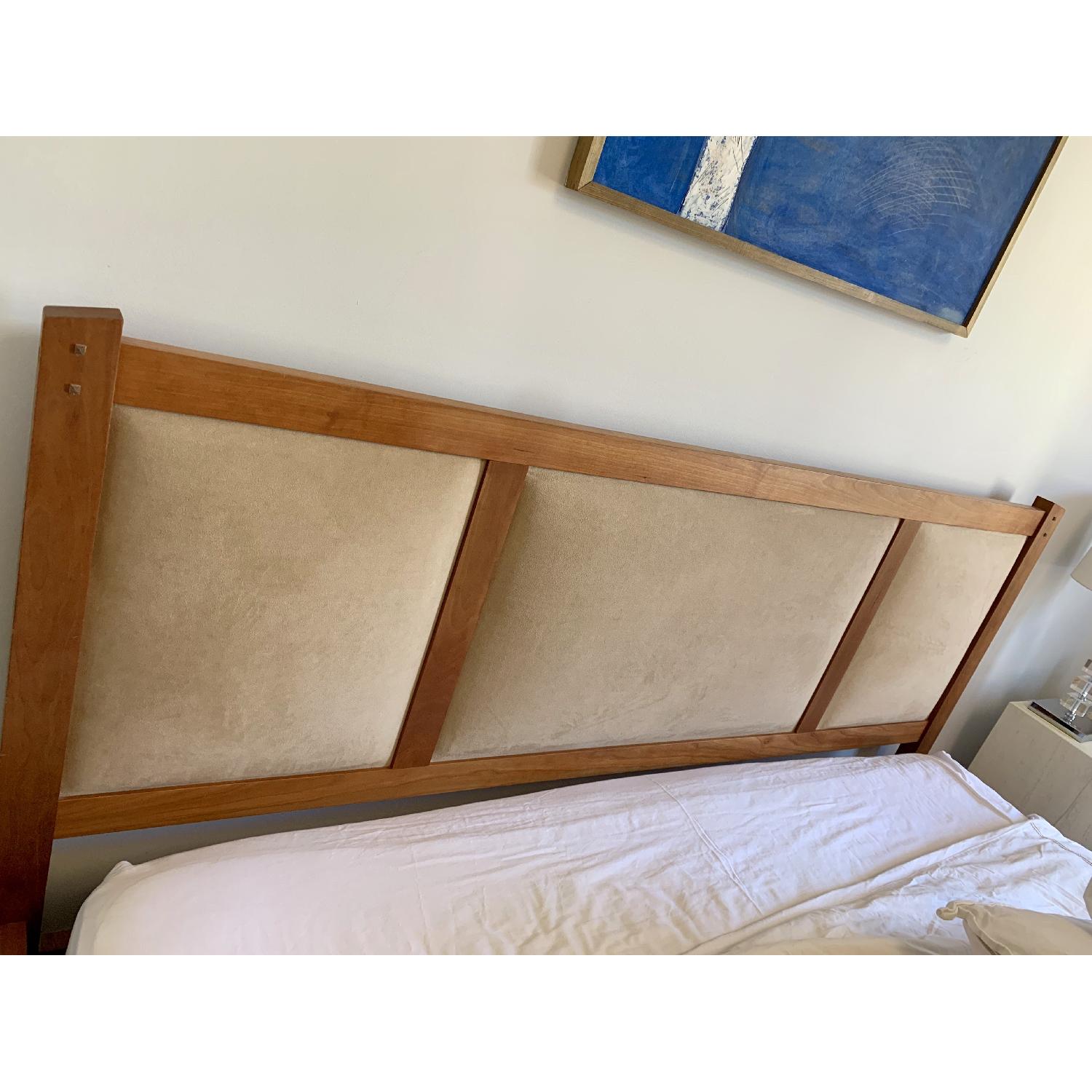 Scott Jordan Cherry Platform Bed w/ Upholstered Headboard - image-4