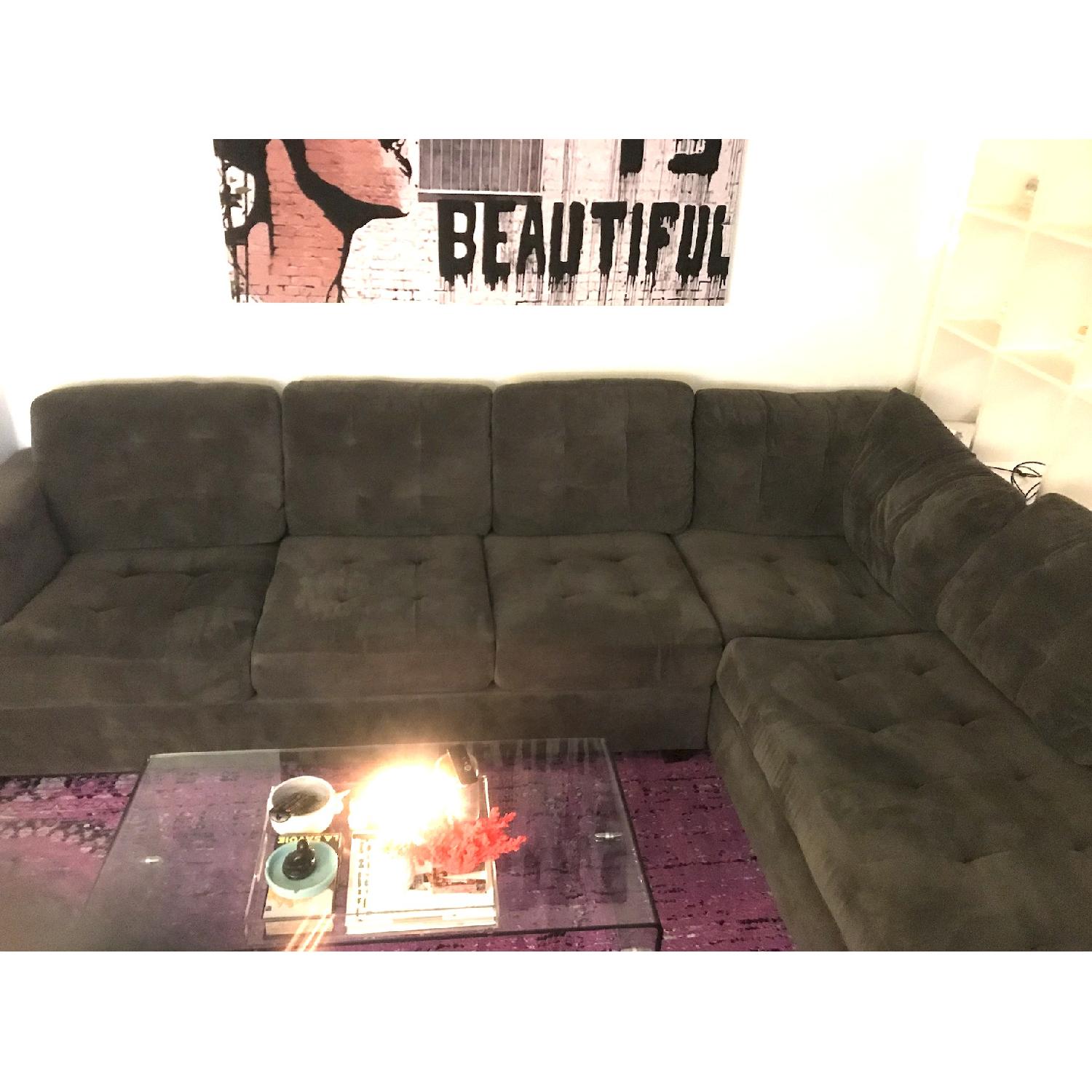 Brayden Studio Dania Suede L Shaped Sectional Sofa Aptdeco