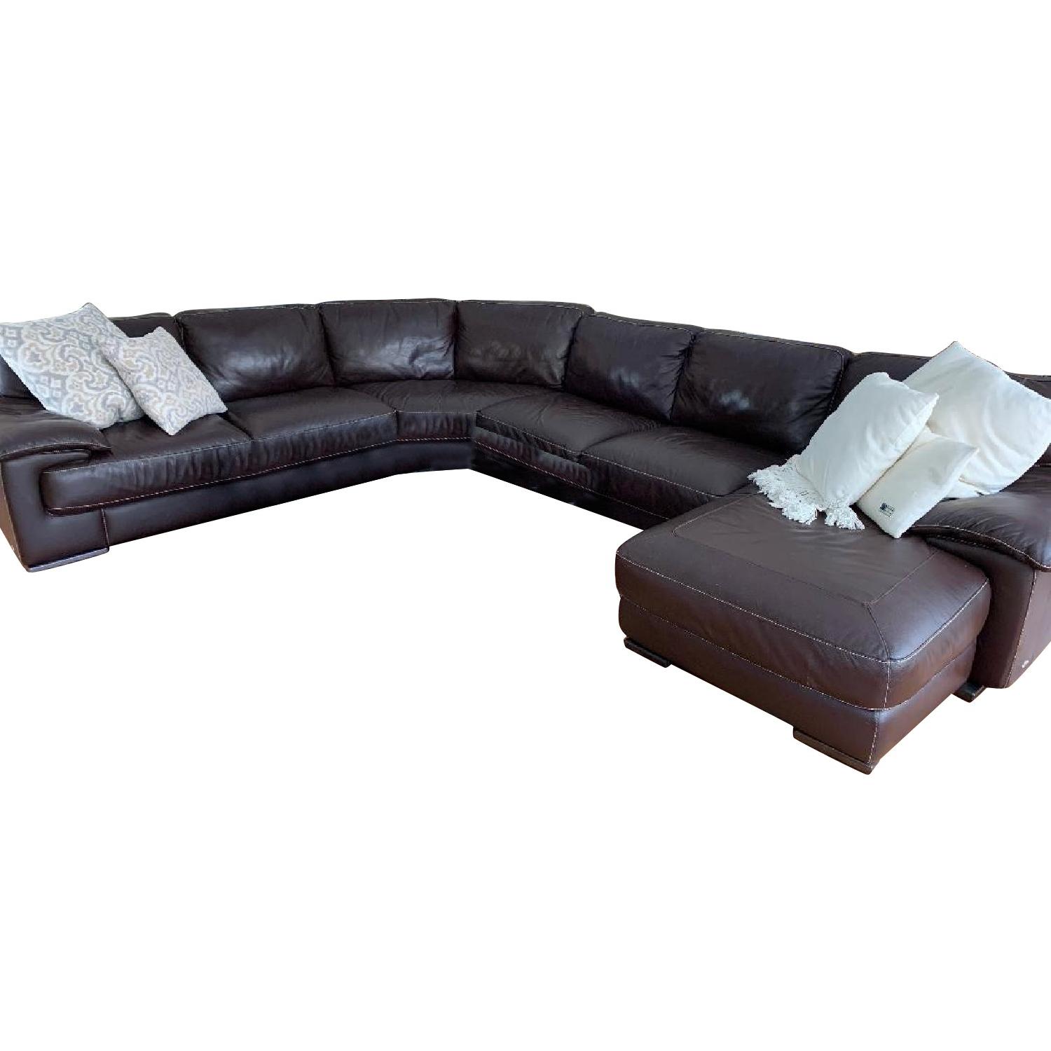 Natuzzi 5Piece Leather Sectional Sofa AptDeco