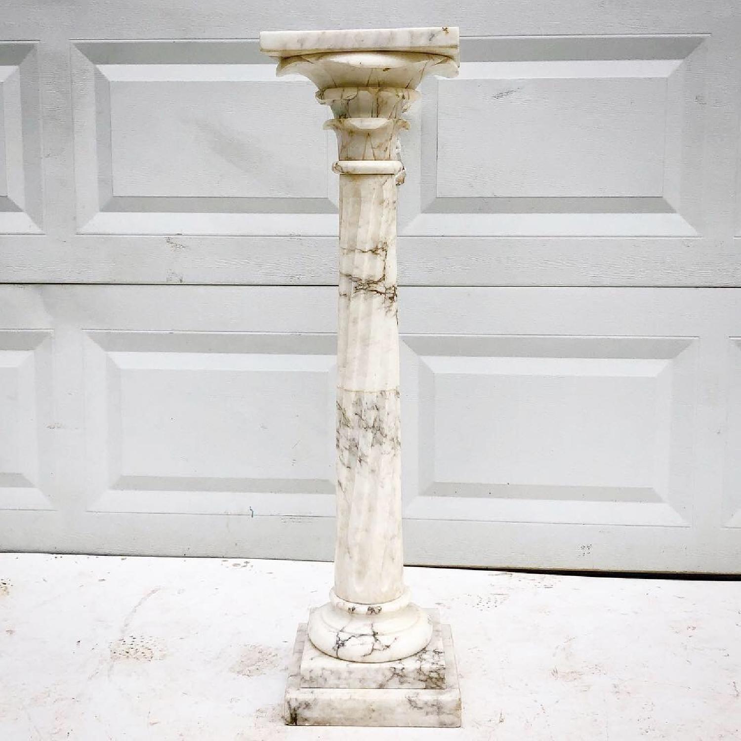 Vintage Modern Italian Marble Pedestal - image-1
