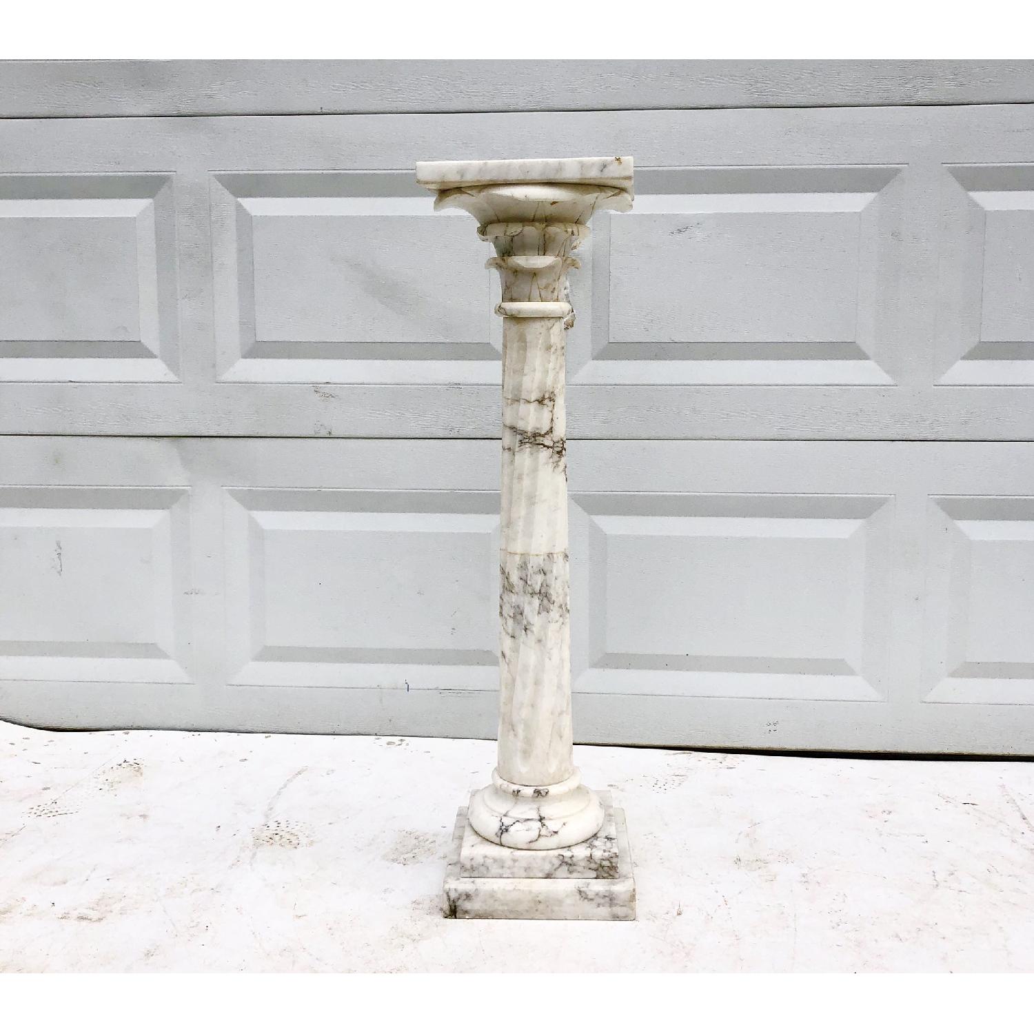 Vintage Modern Italian Marble Pedestal - image-2