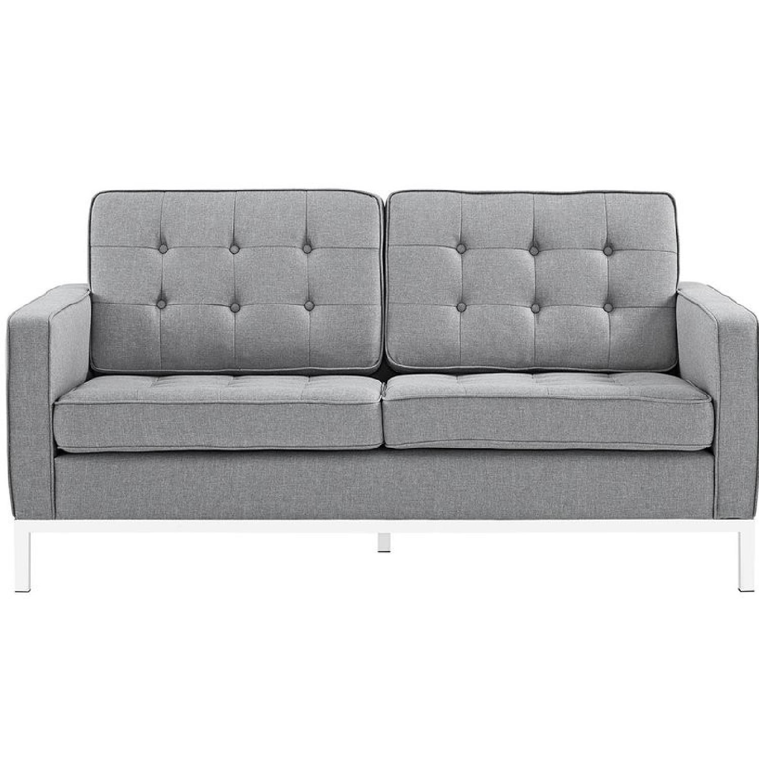 Orren Ellis Gayatri Light Gray Loveseat - image-0