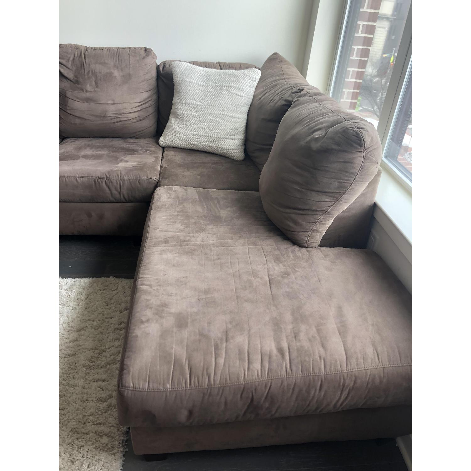 Bob's Capri 3 Piece Brown Sectional Sofa AptDeco