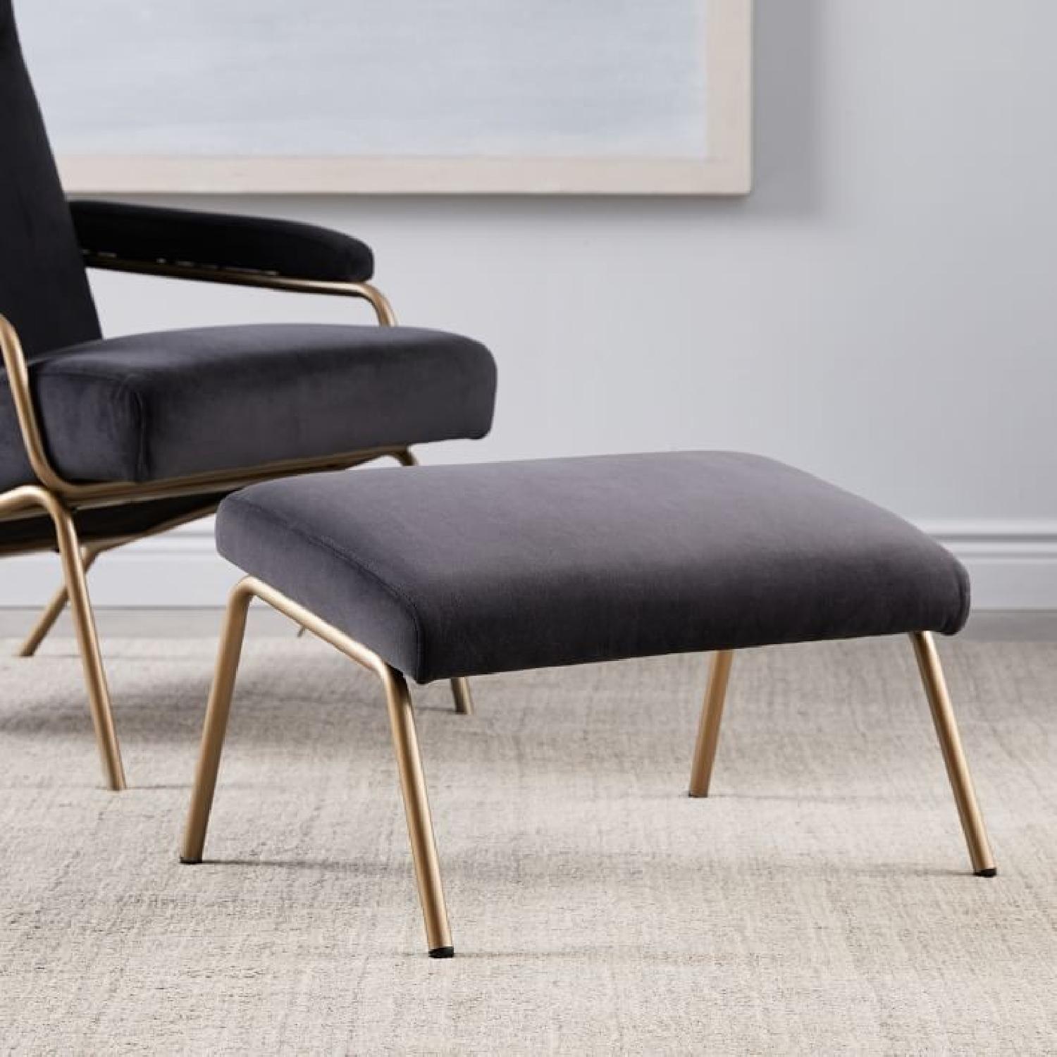 West Elm Highback Loren Armchair & Ottoman - image-1