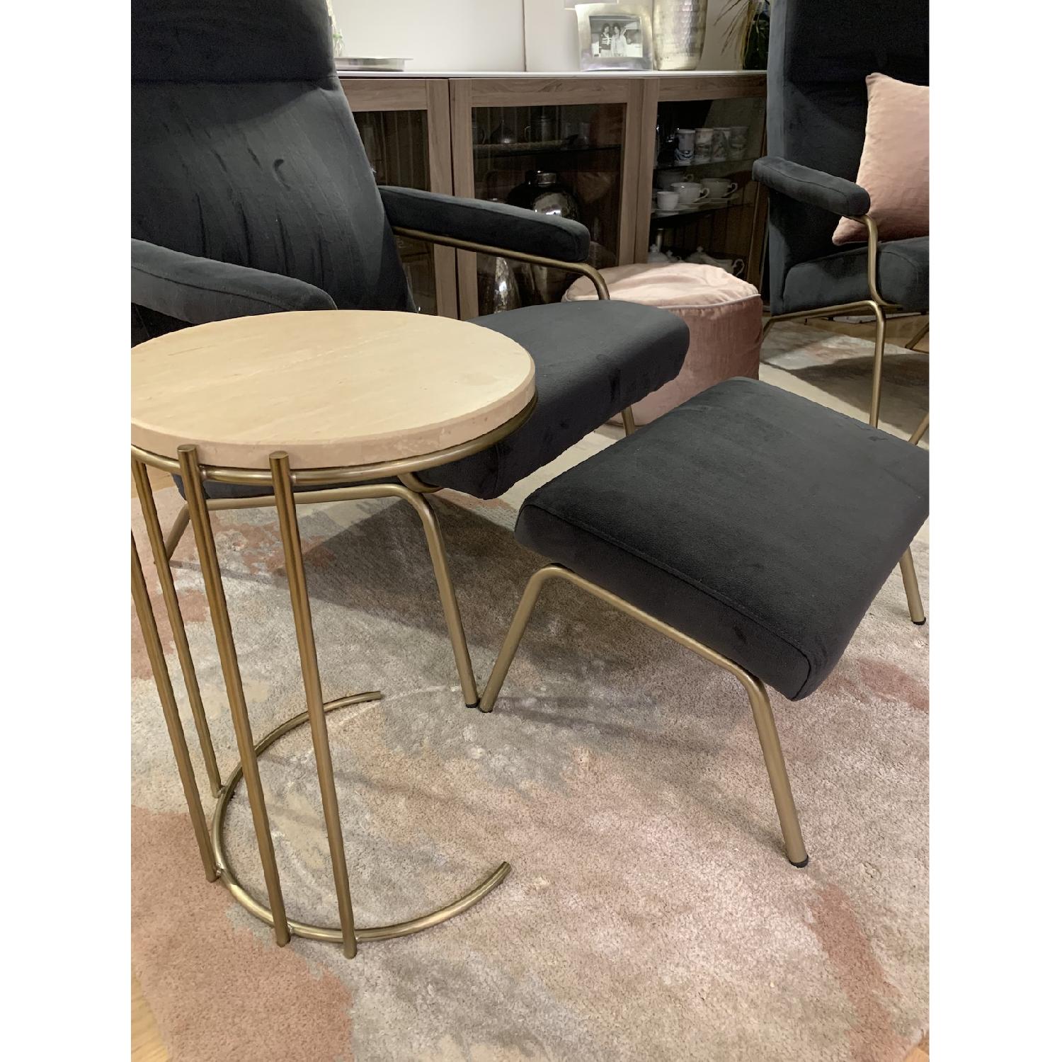 West Elm Highback Loren Armchair & Ottoman - image-5