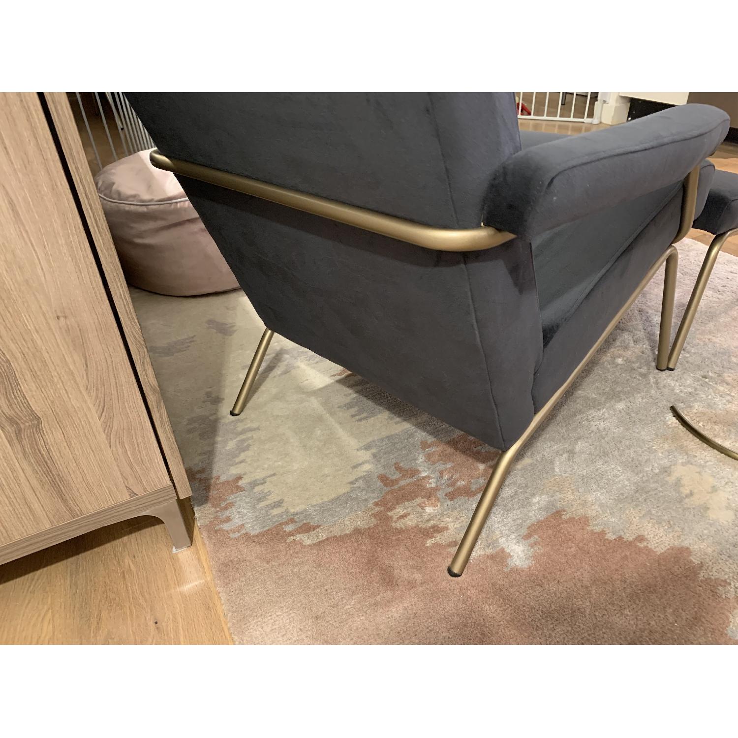 West Elm Highback Loren Armchair & Ottoman - image-6