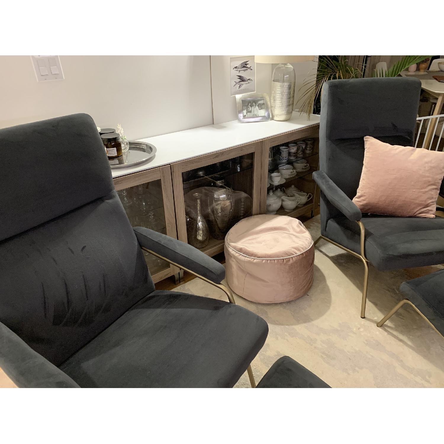 West Elm Highback Loren Armchair & Ottoman - image-7