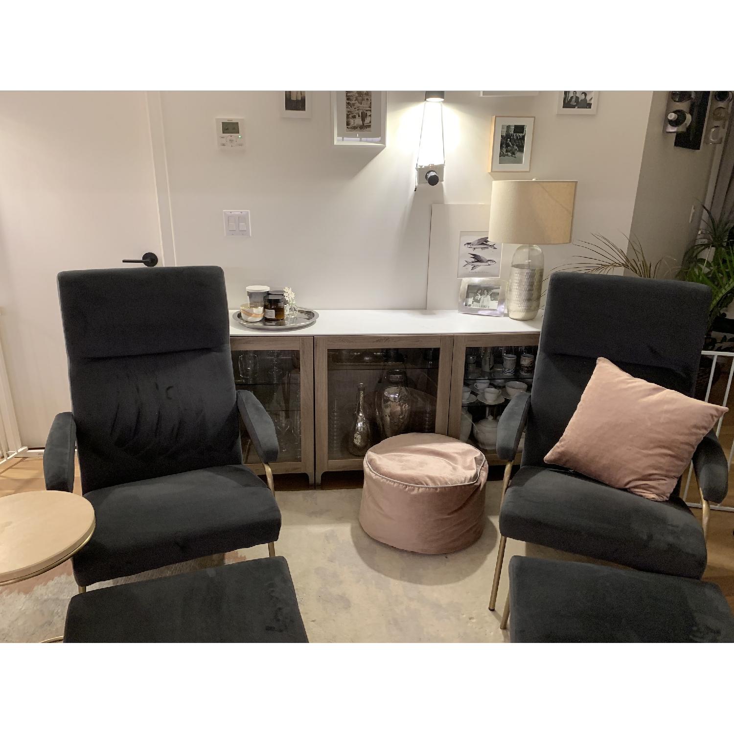 West Elm Highback Loren Armchair & Ottoman - image-8