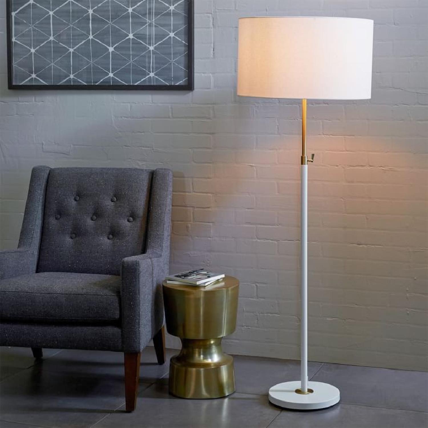 West Elm Adjustable Telescoping Floor Lamp in White Gold - image-1
