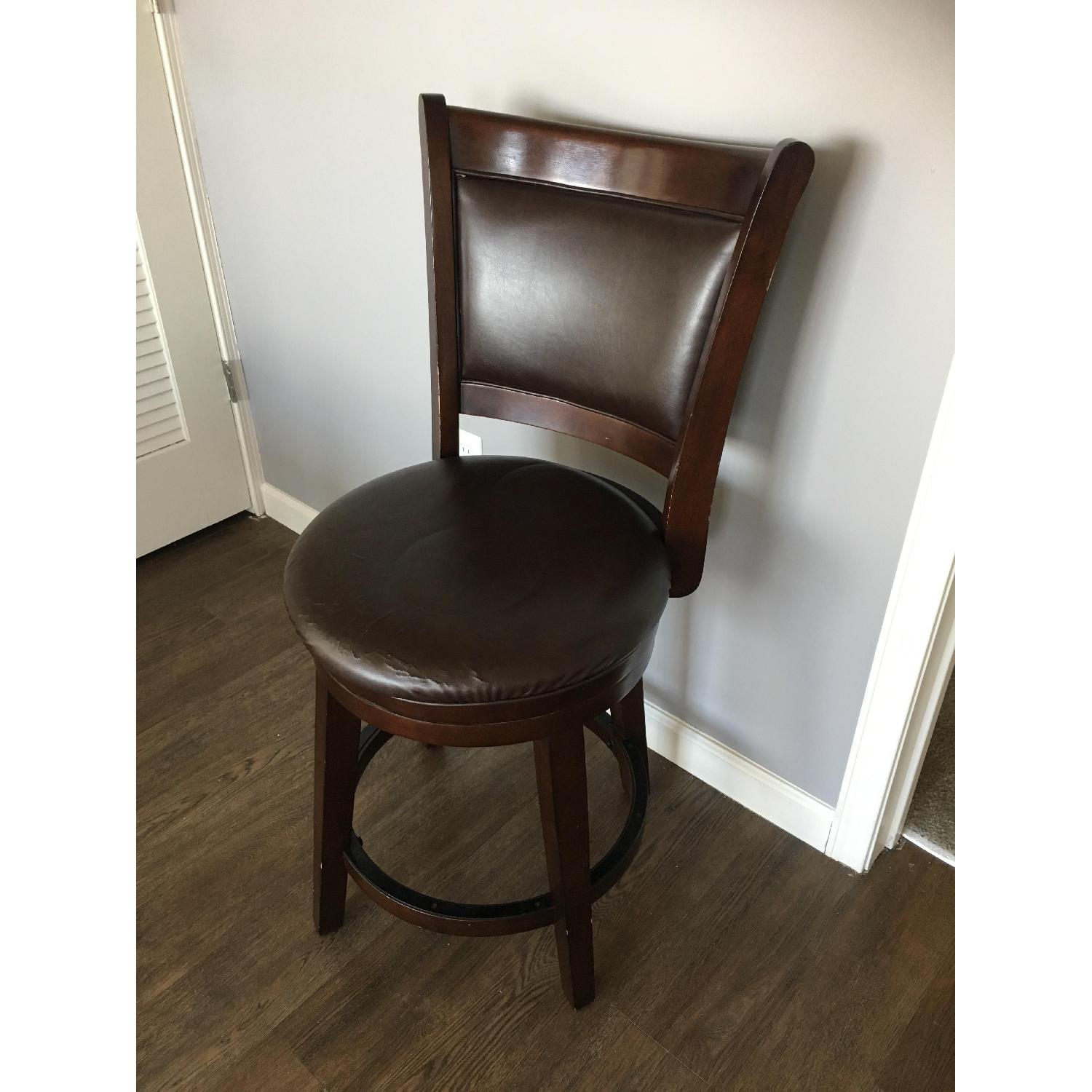 Dark Brown Leather Stools - image-2