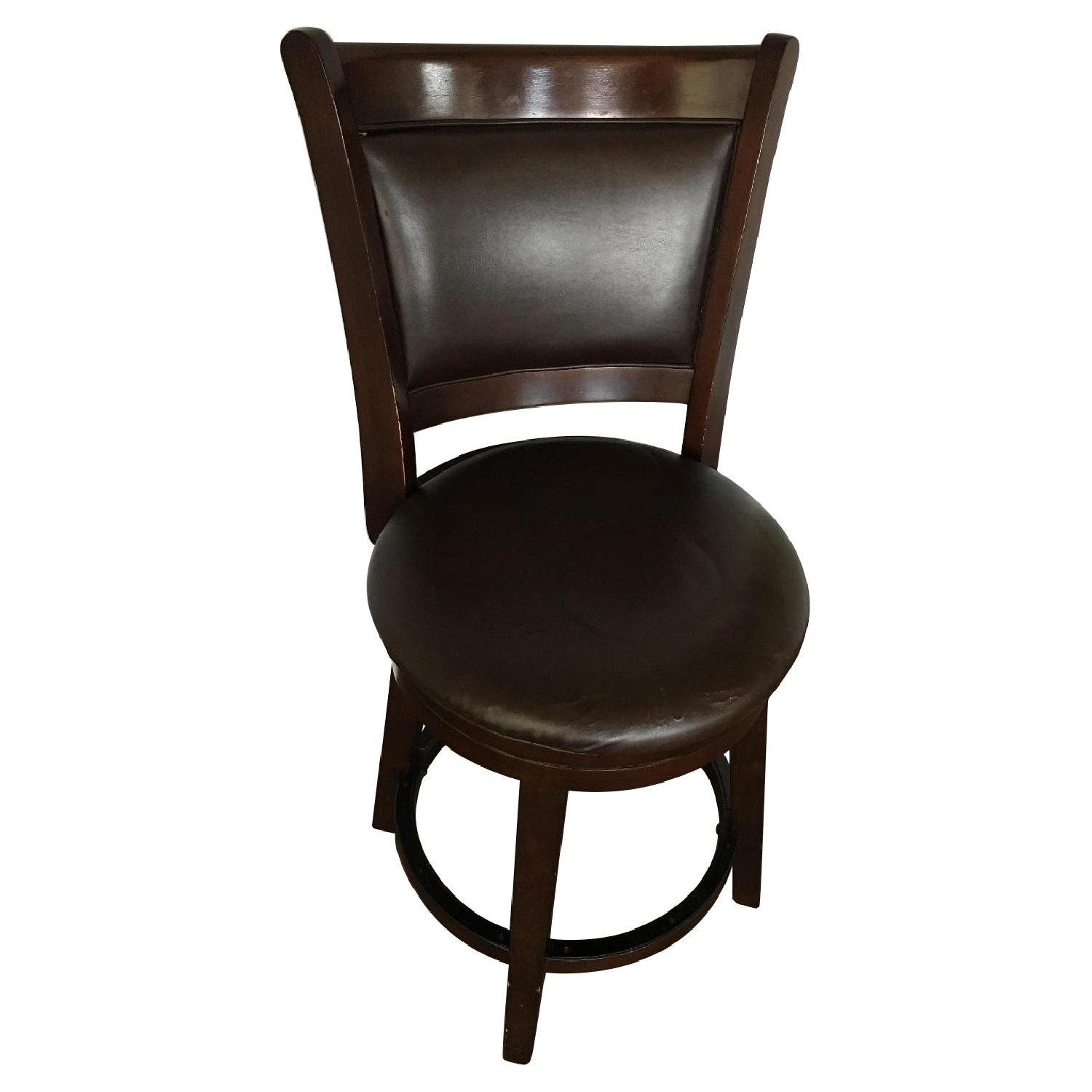 Dark Brown Leather Stools - image-0
