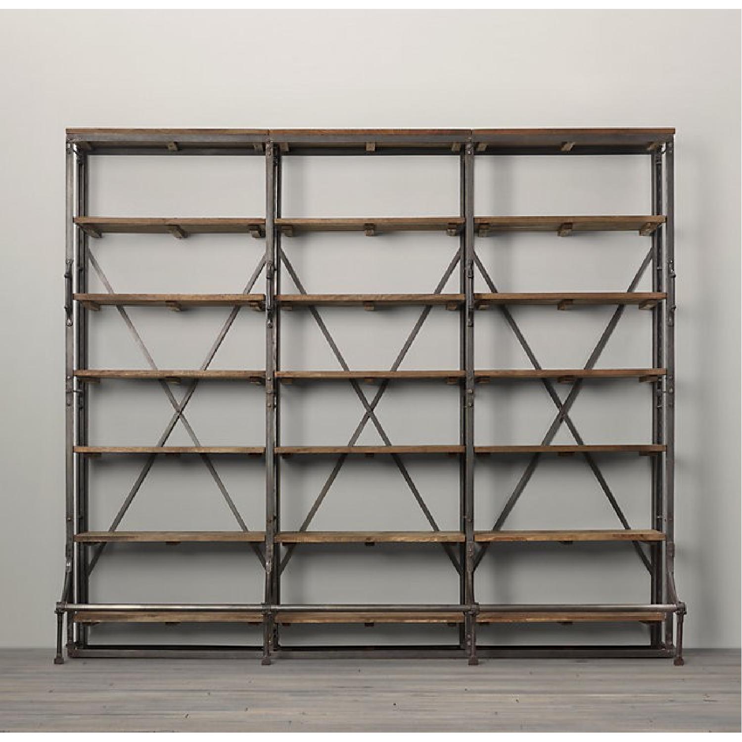 Restoration Hardware French Library Triple Shelving Unit - image-9