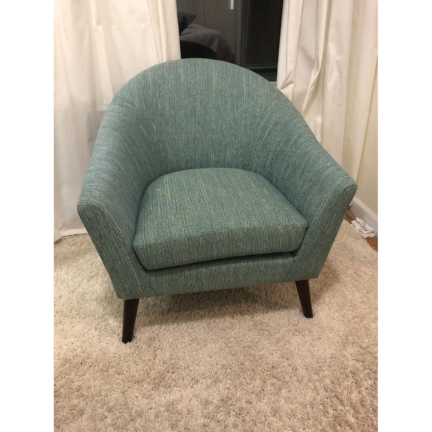 Patterned Blue Accent Chair - image-2
