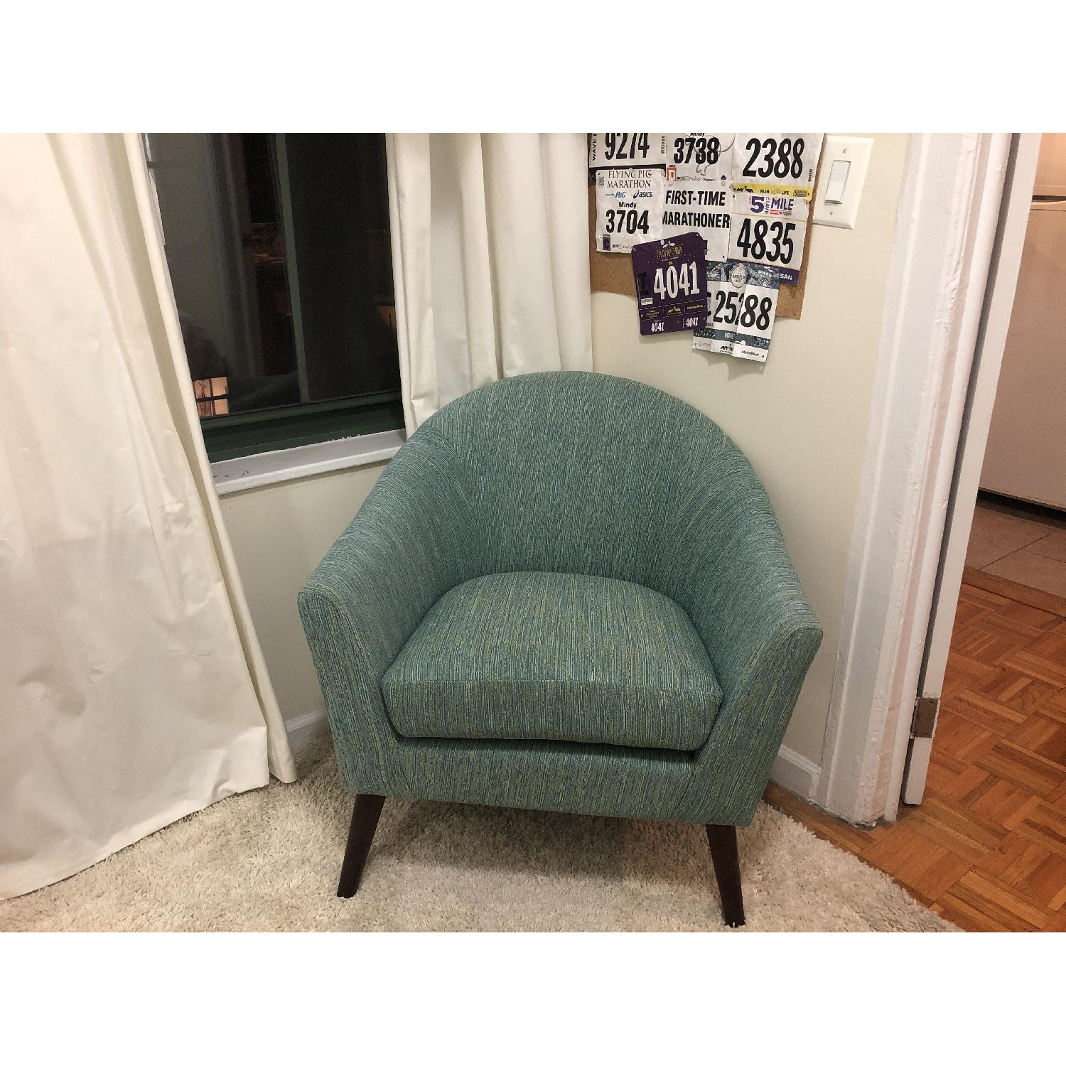 Patterned Blue Accent Chair - image-3