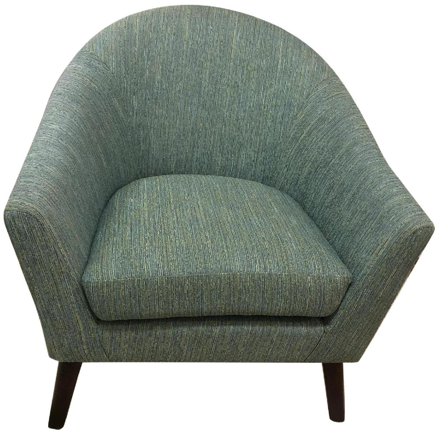Patterned Blue Accent Chair - image-0