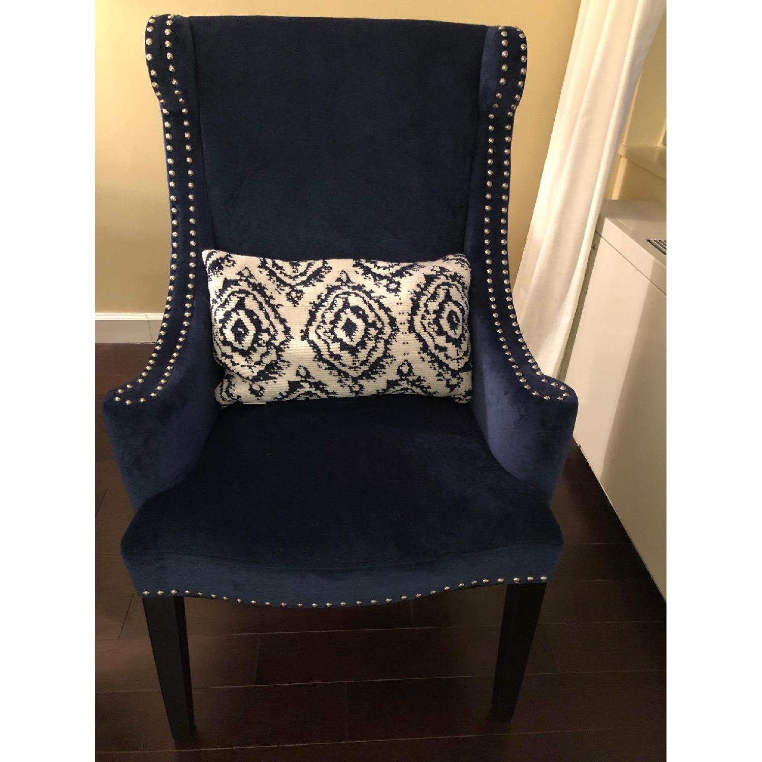Blue Studded Arm Chairs - image-2