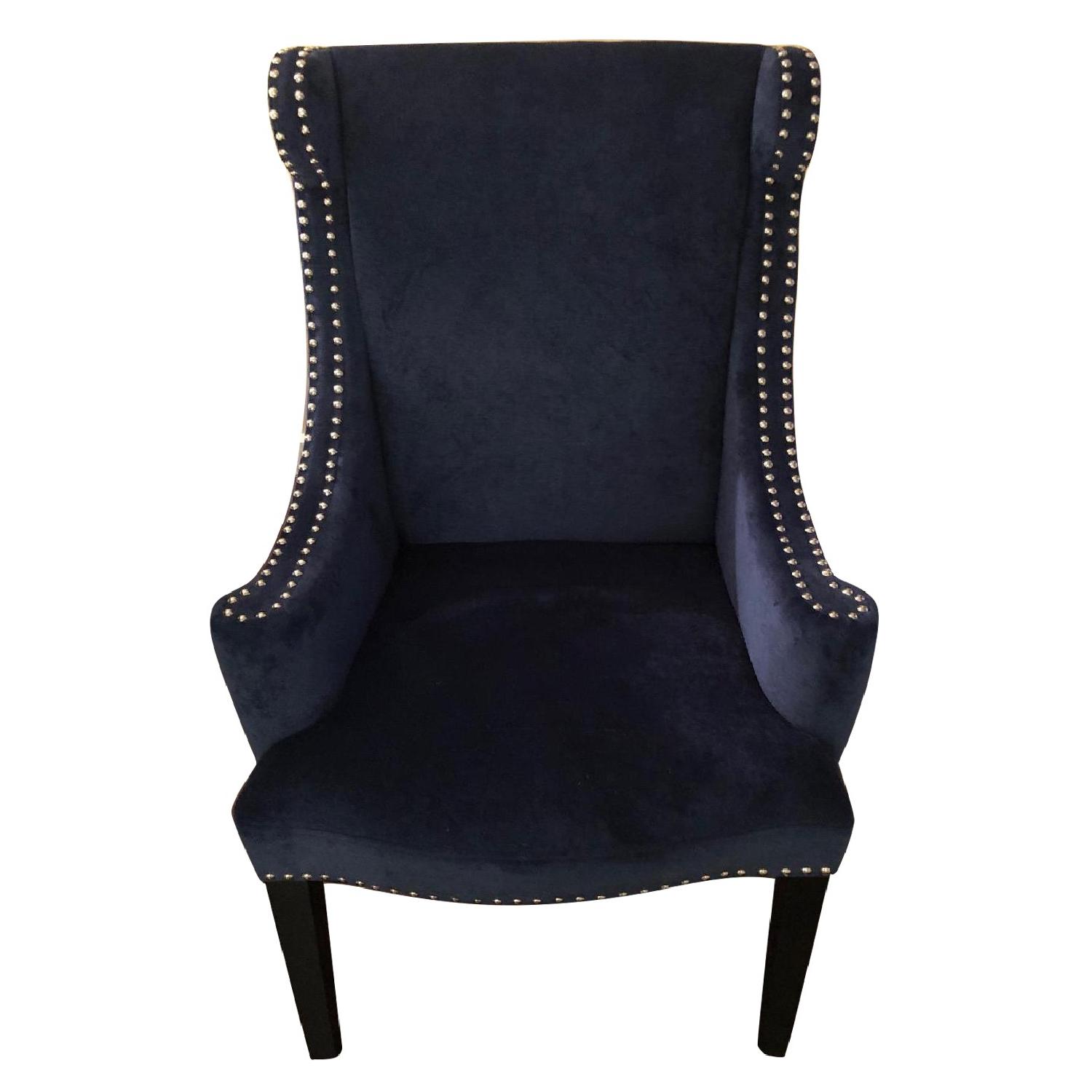 Blue Studded Arm Chairs - image-0