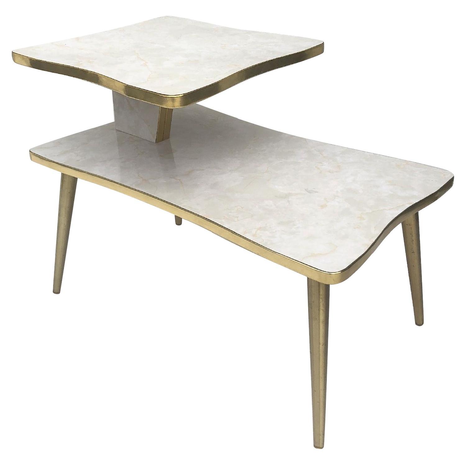Mid-Century Modern Two-Tier End Table - image-0