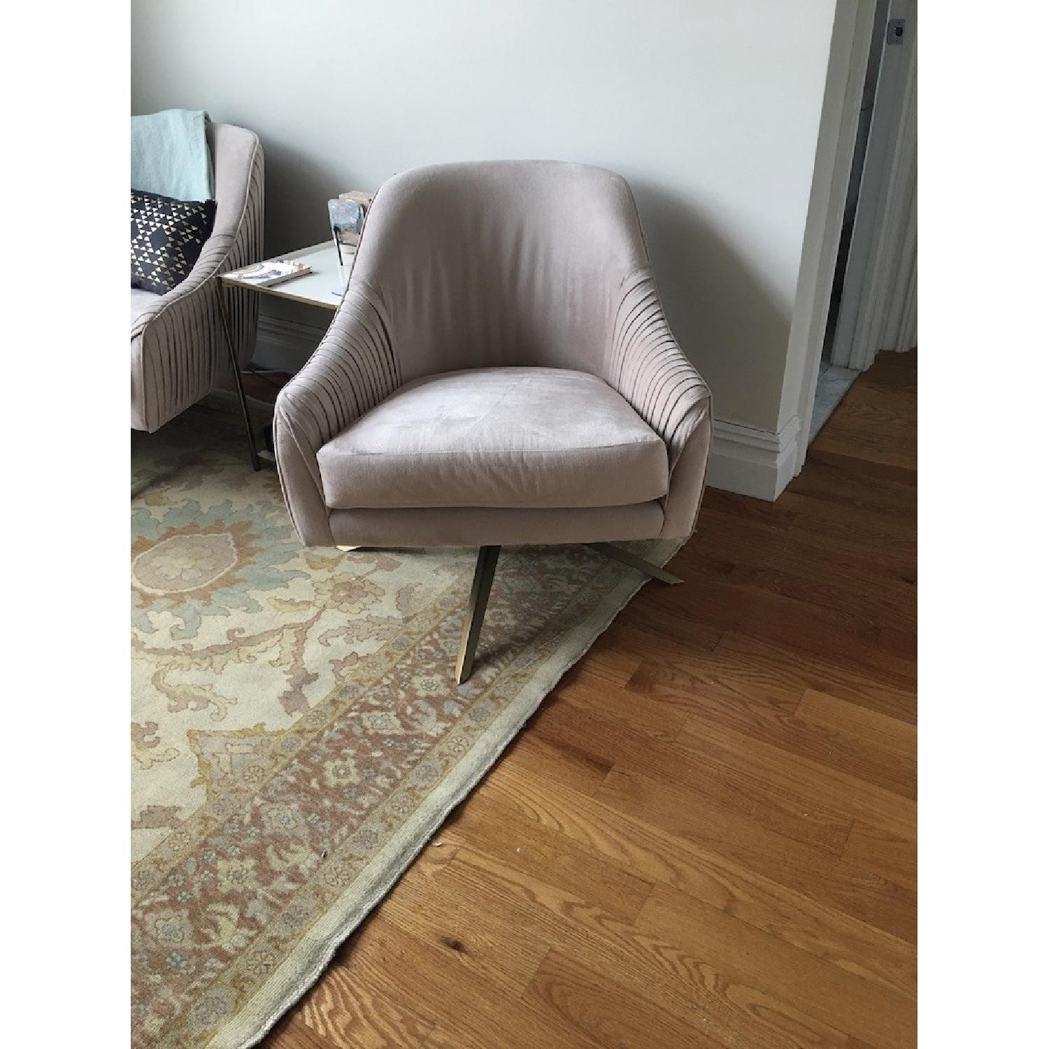 West Elm Swivel Chair in Dusty Rose - image-1