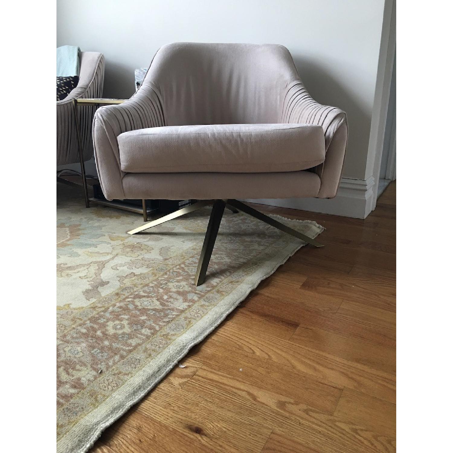 West Elm Swivel Chair in Dusty Rose - image-2